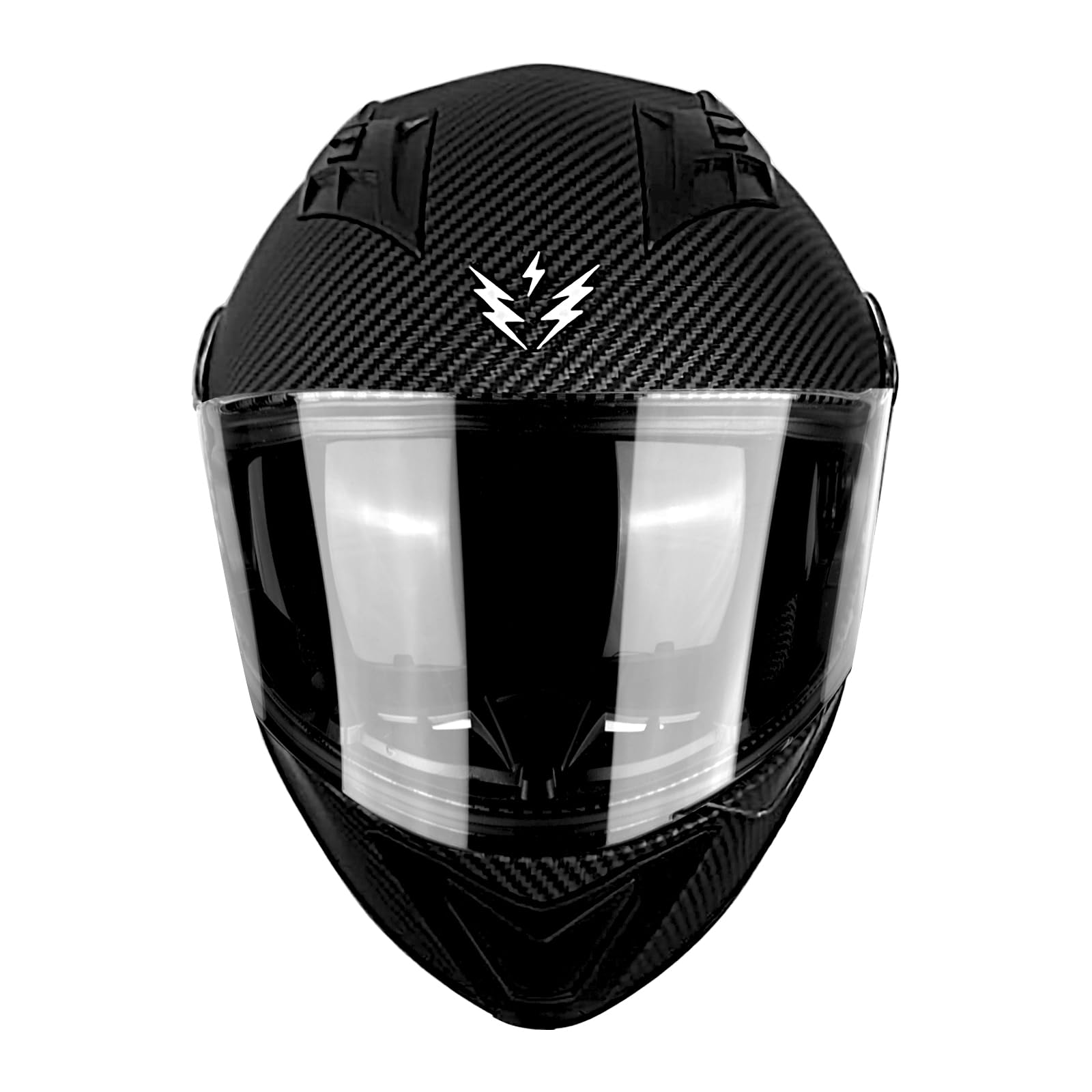 1Storm New Motorcycle Bike Modular Full Face Helmet Dual Visor Sun Shield With Rechargable Led Tail Light: Modular901 Matt Carbo