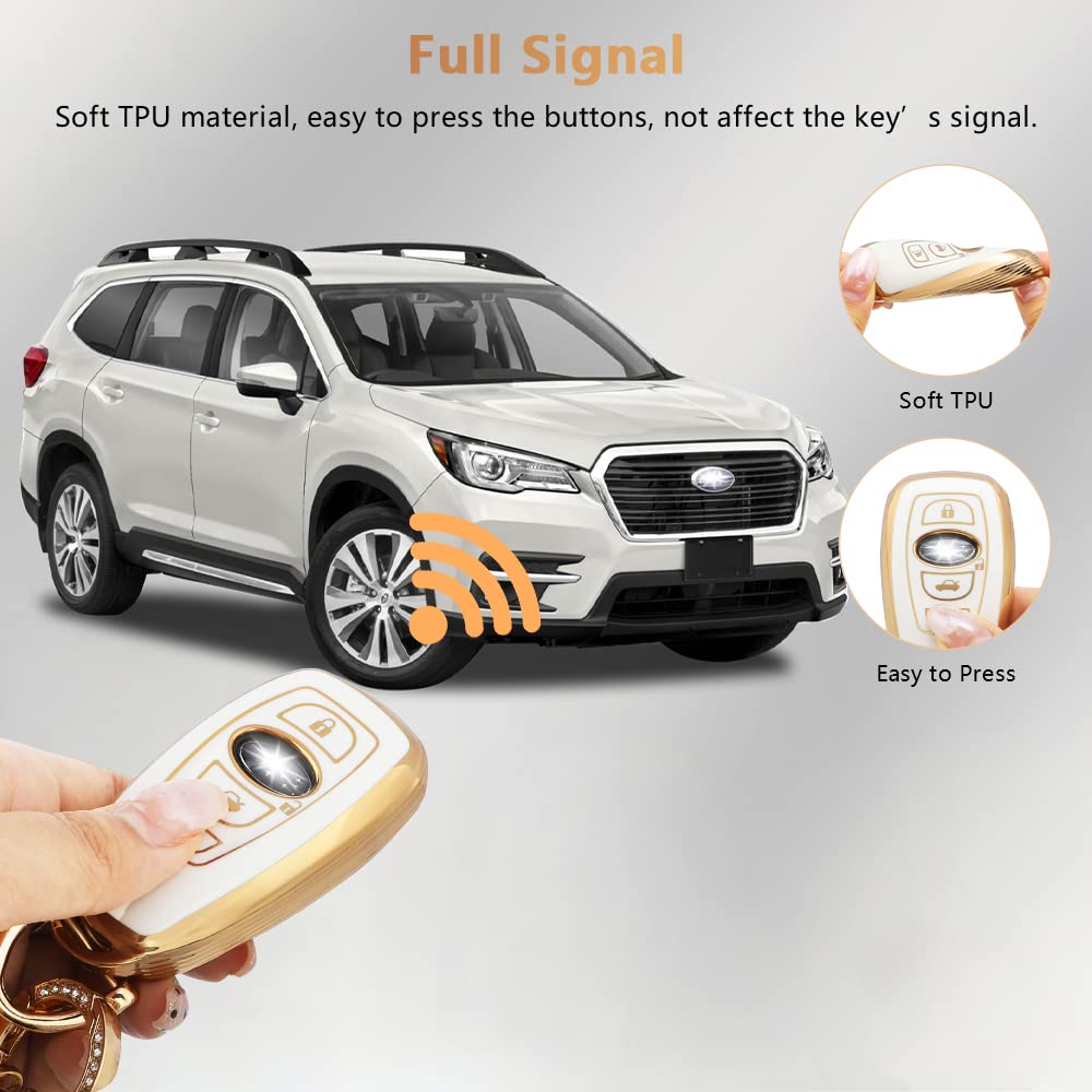 Pifoog For Subaru Key Fob Cover Outback Forest Ascent Impreza Wrx Brz Crosstrek Legacy 4 Buttons Keys Case Shell Bling Car Keych