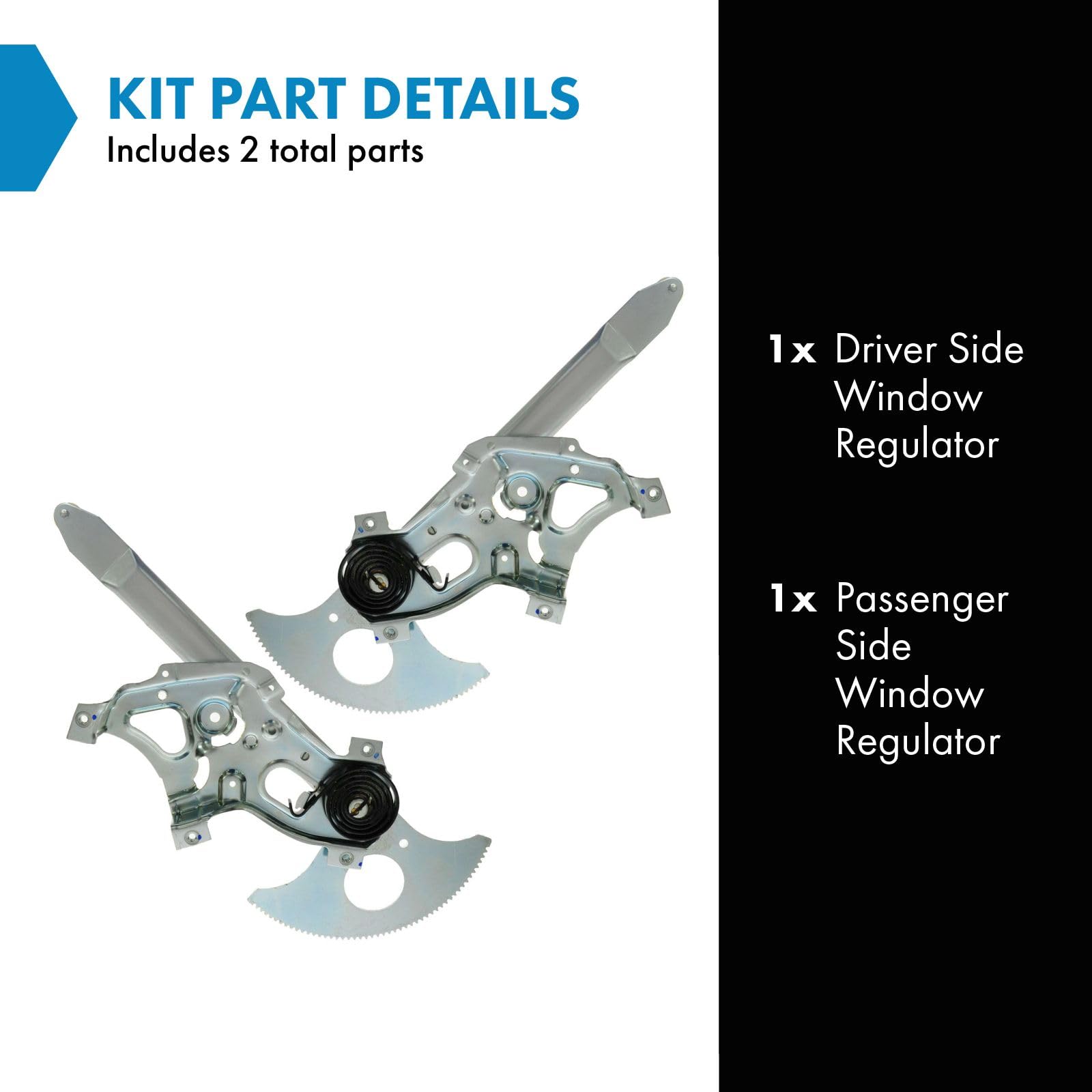 Trq Driver & Passenger Side Power Window Regulator Set Compatible With 82-94 Chevrolet Gmc 91-94 Oldsmobile