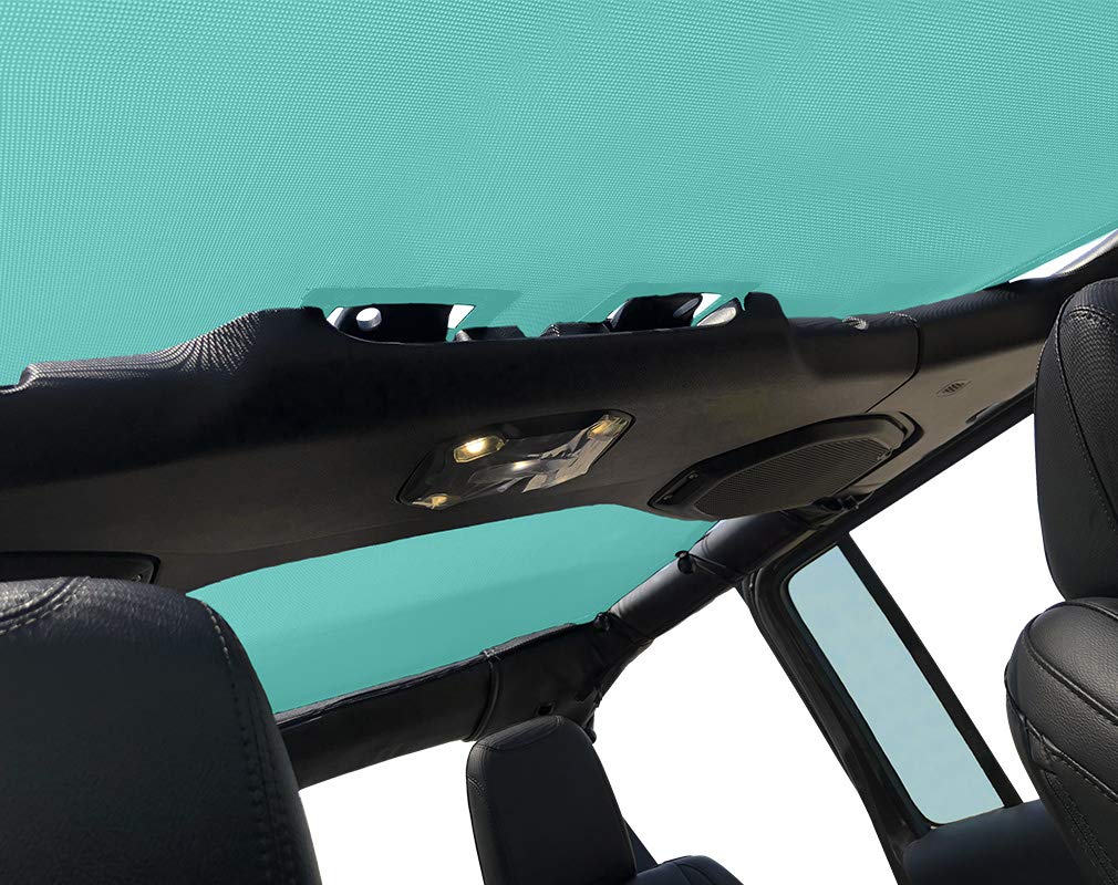 Shadeidea Sun Shade Top For Jeep Wrangler Top Sunshade Jl Unlimited 4 Door (2018-2023) Front And Rear-Tiff Blue Mesh Screen Suns