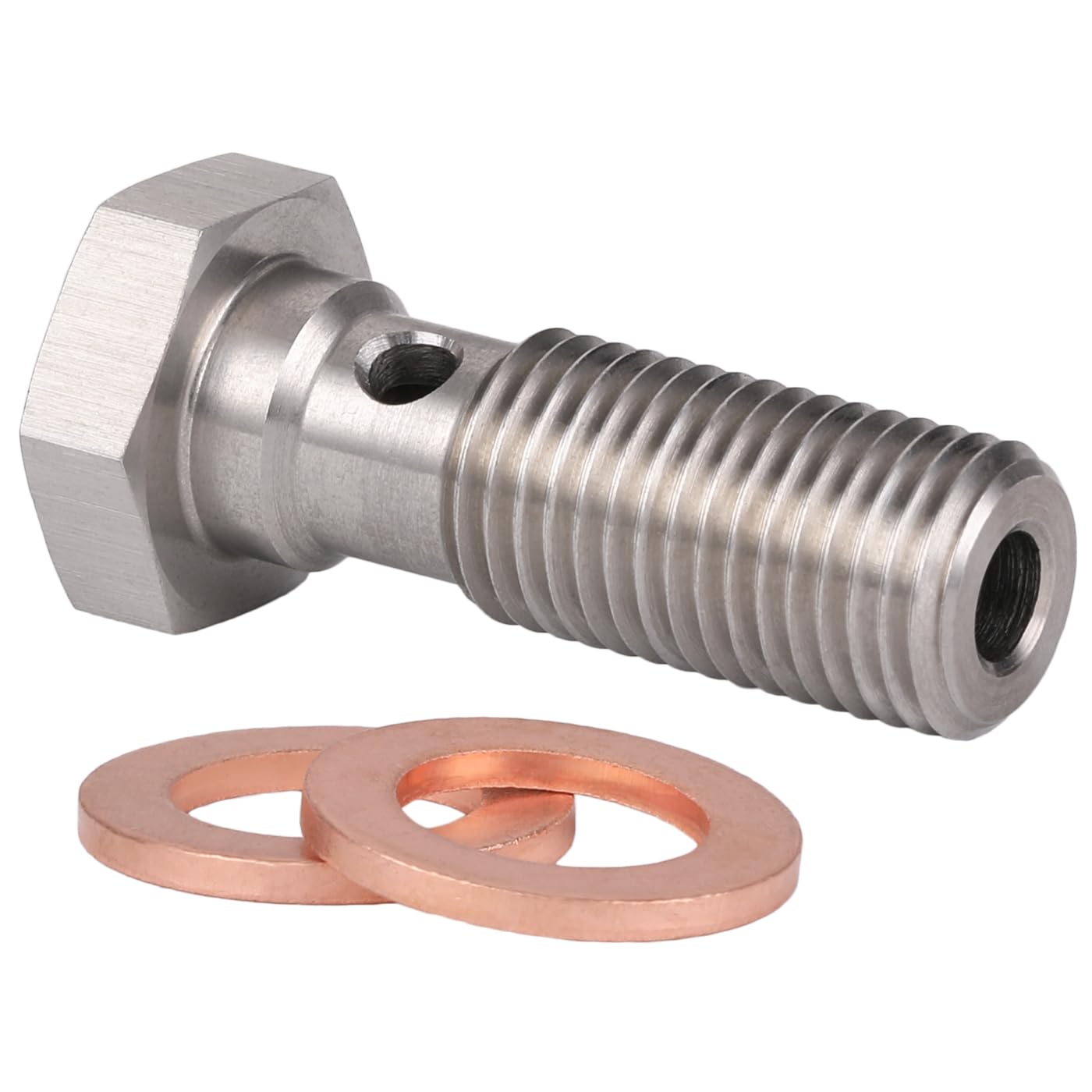 Podavelle 4An 7/16 X 20 Unf Stainless Steel Single Banjo Bolt Brake Fitting Adapter 32Mm Long With Copper Washers