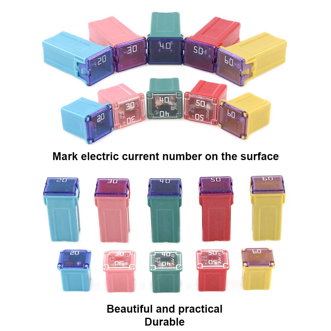 30 Pc Automotive Combination Low And Tall/Std Profile Box Shaped Assortment Fuse Kit For Ford, Chevy/Gm, Nissan, And Toyota Pick