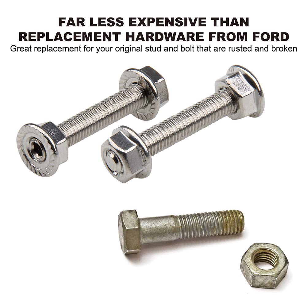 Big-Autoparts 16 Pcs Stainless Steel Exhaust Manifold Stud Nuts Kit Compatible With Ford 4.6 5.4 Liter V8,Compatible With Ford 4.6L 5.4L F150 F250 Manifolds M8*1.25 Exhaust Stud