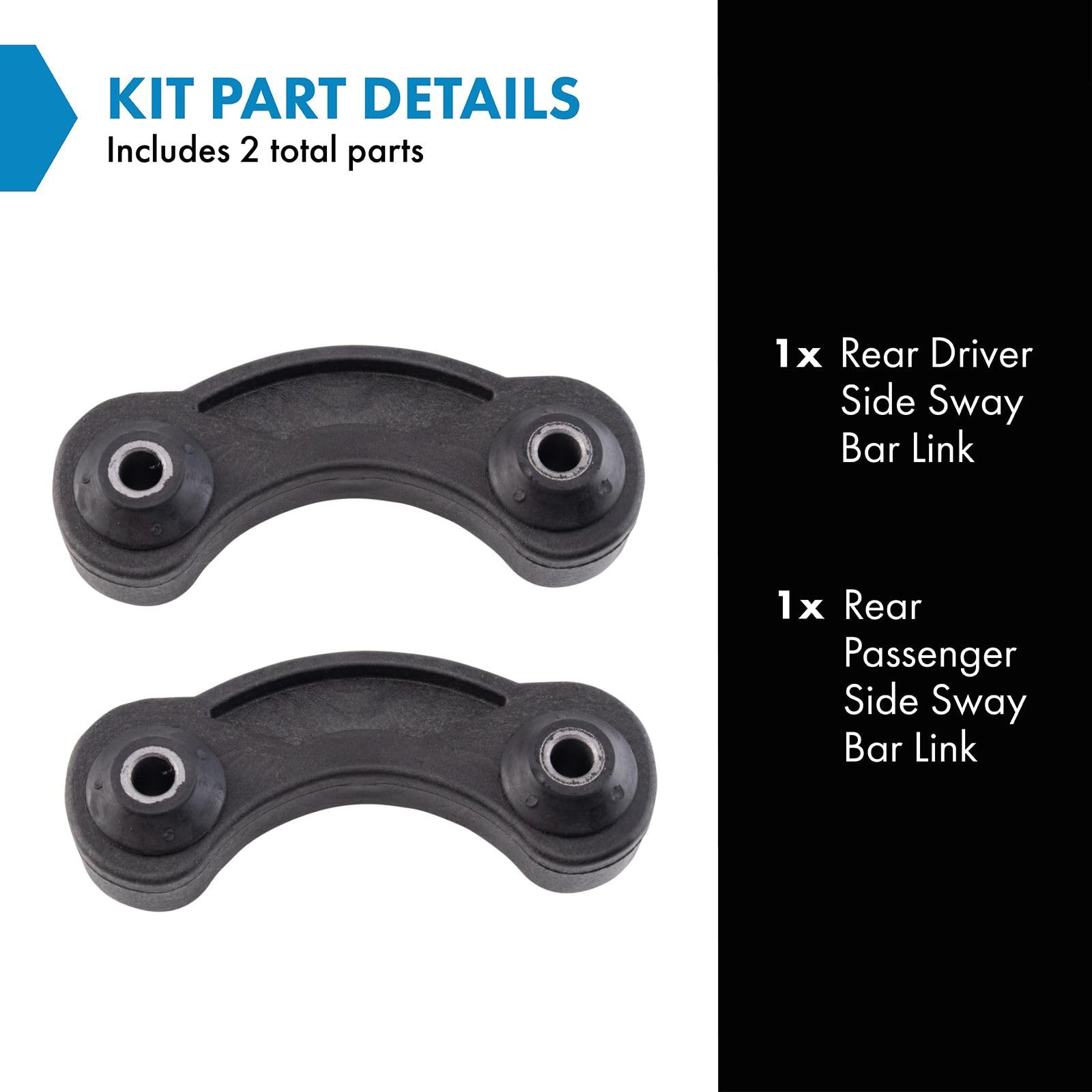 Trq Rear Sway Bar Stabilizer Link Set Compatible With 2006-2011 Audi A6 2005-2011 A6 Quattro 2007-2011 S6