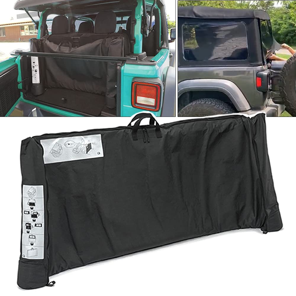 Soft Top Window Storage Bag fits for 2018 2019 2020 2021 2022 2023 2024 Jeep Wrangler JL JLU Sports Sahara Freedom Rubicon Unlim