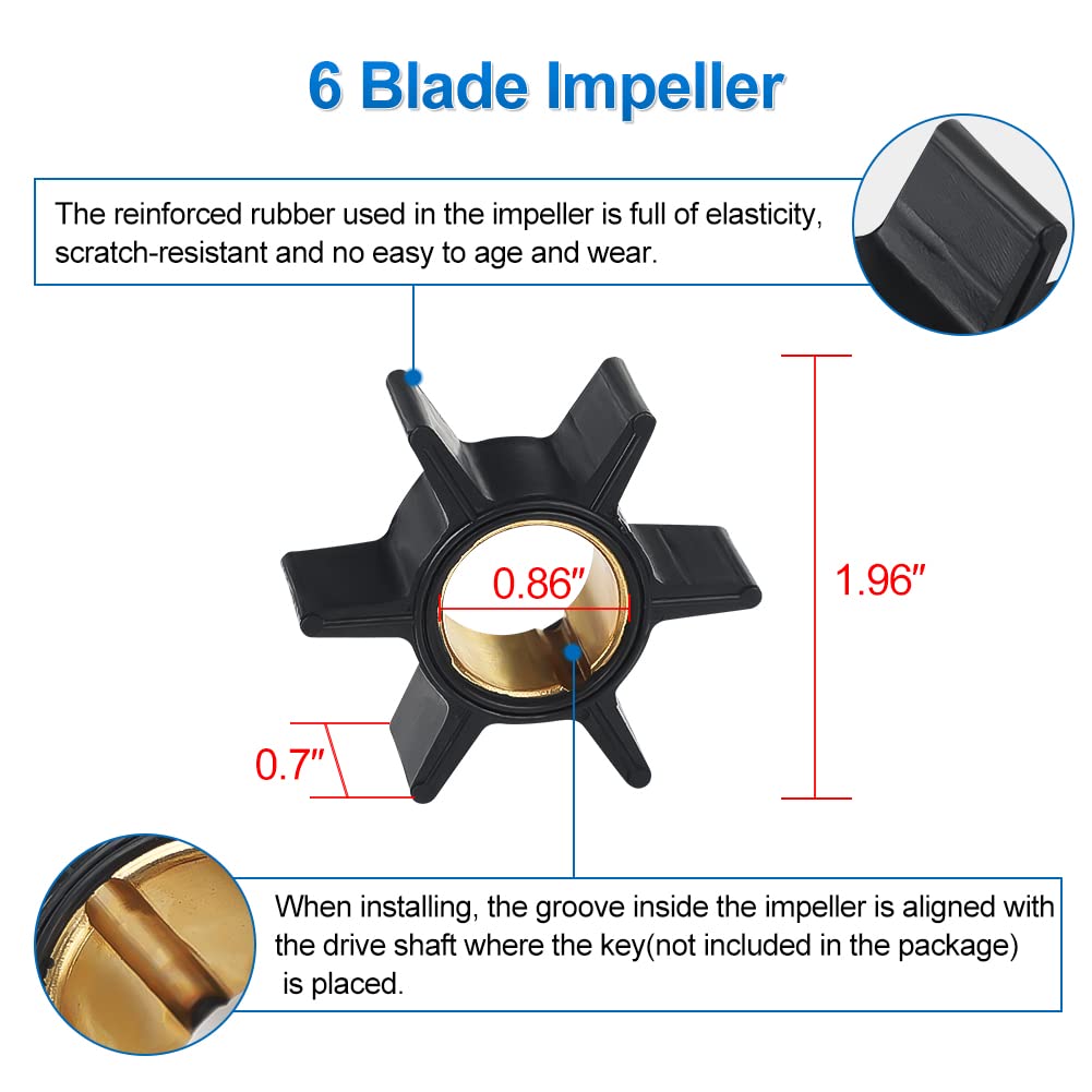 JDMON Water Pump Repair Kit Replacement for 46-77177A3 Sierra 18-3324 Replacement for Mercury Mariner 2-Cycle Outboards 30 35 40