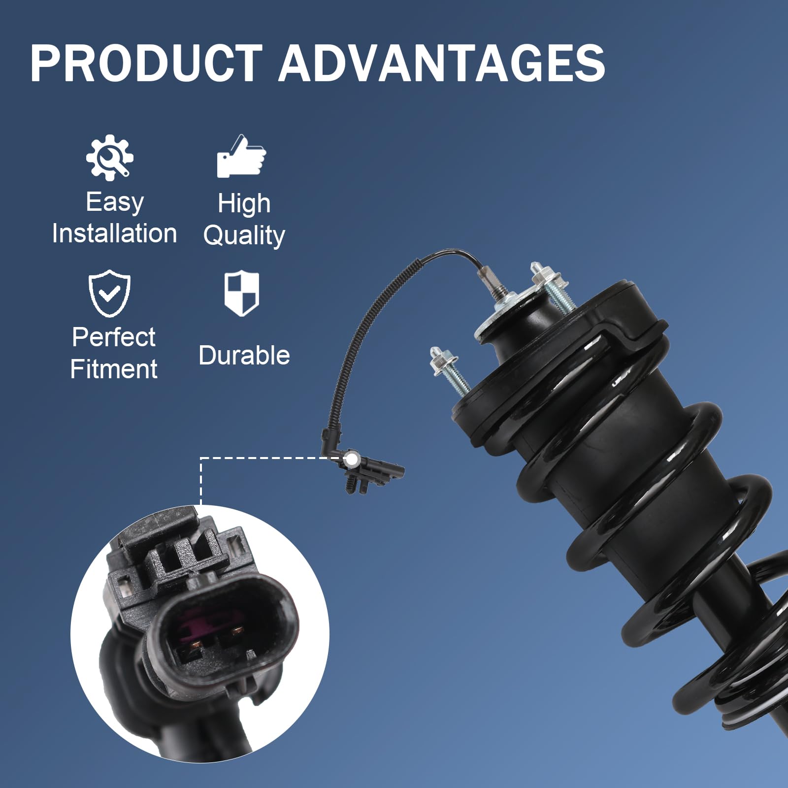 DICMIC Front Air Strut Shock Absorber with Spring Magnetic Assembly Compatible with 2015-2020 Cadillac Escalade ESV Chevrolet Su