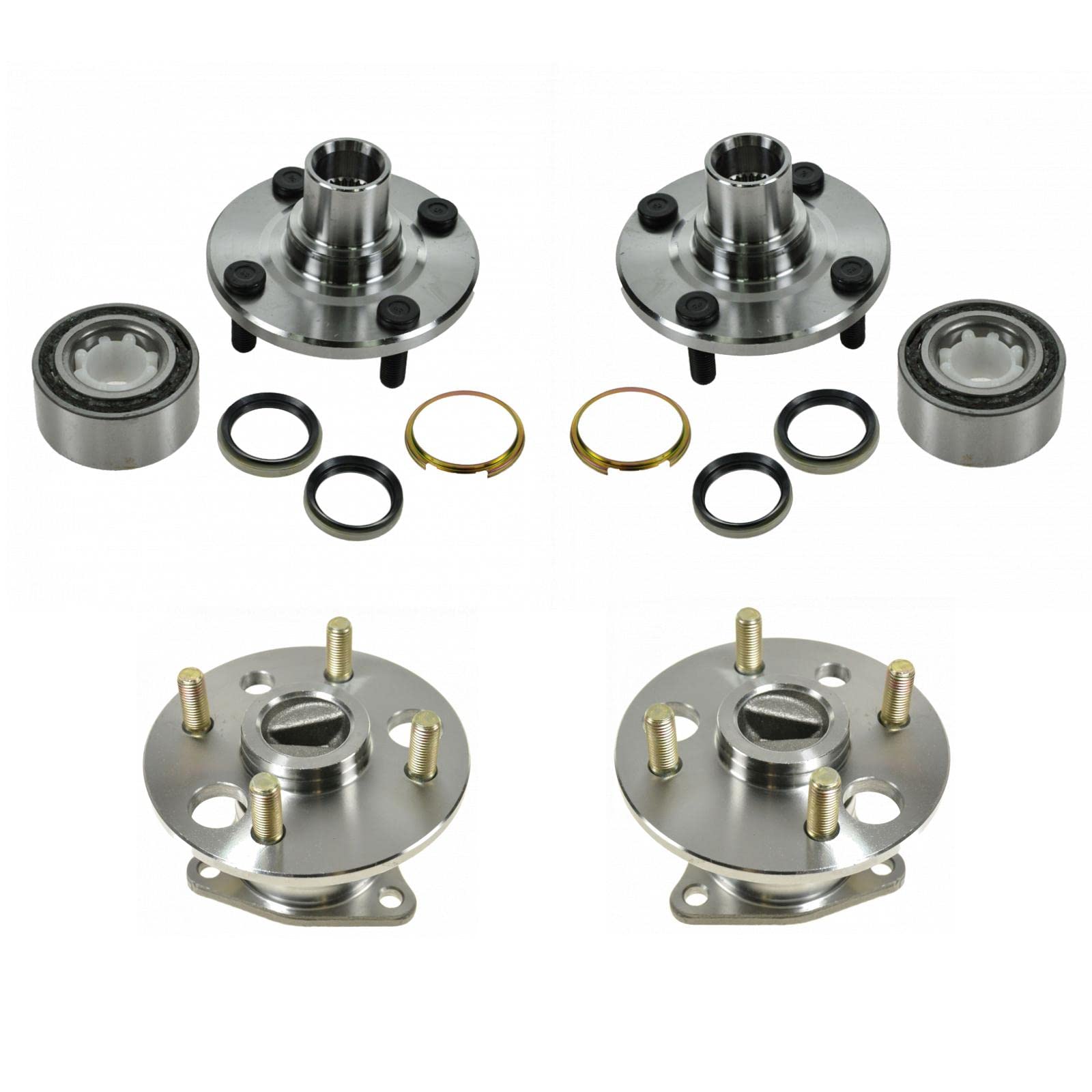 Trq Wheel Hub Bearings Assembly Set Compatible With 1998-2002 Chevrolet Prizm 1993-1997 Geo 1993-2002 Toyota Corolla
