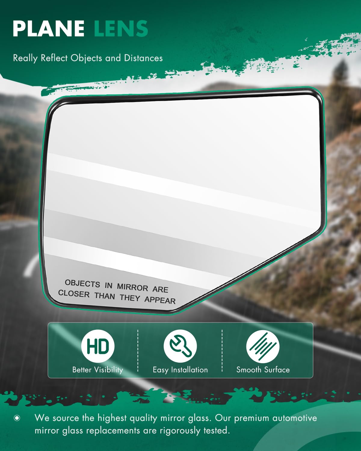 SCITOO Replacement Mirror Glass Driver Side Mirror Fit Compatible with 2006-2011 for Ford Ranger 2006-2010 for Ford Explorer for