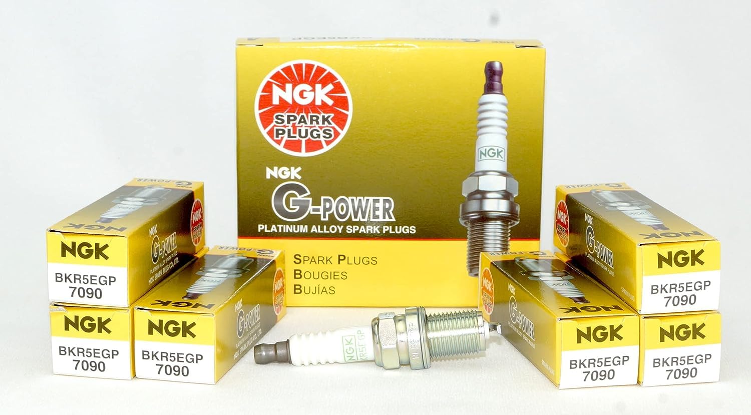 Ngk 7090 G-Power Platinum Spark Plugs Bkr5Egp - 6 Pcsnew