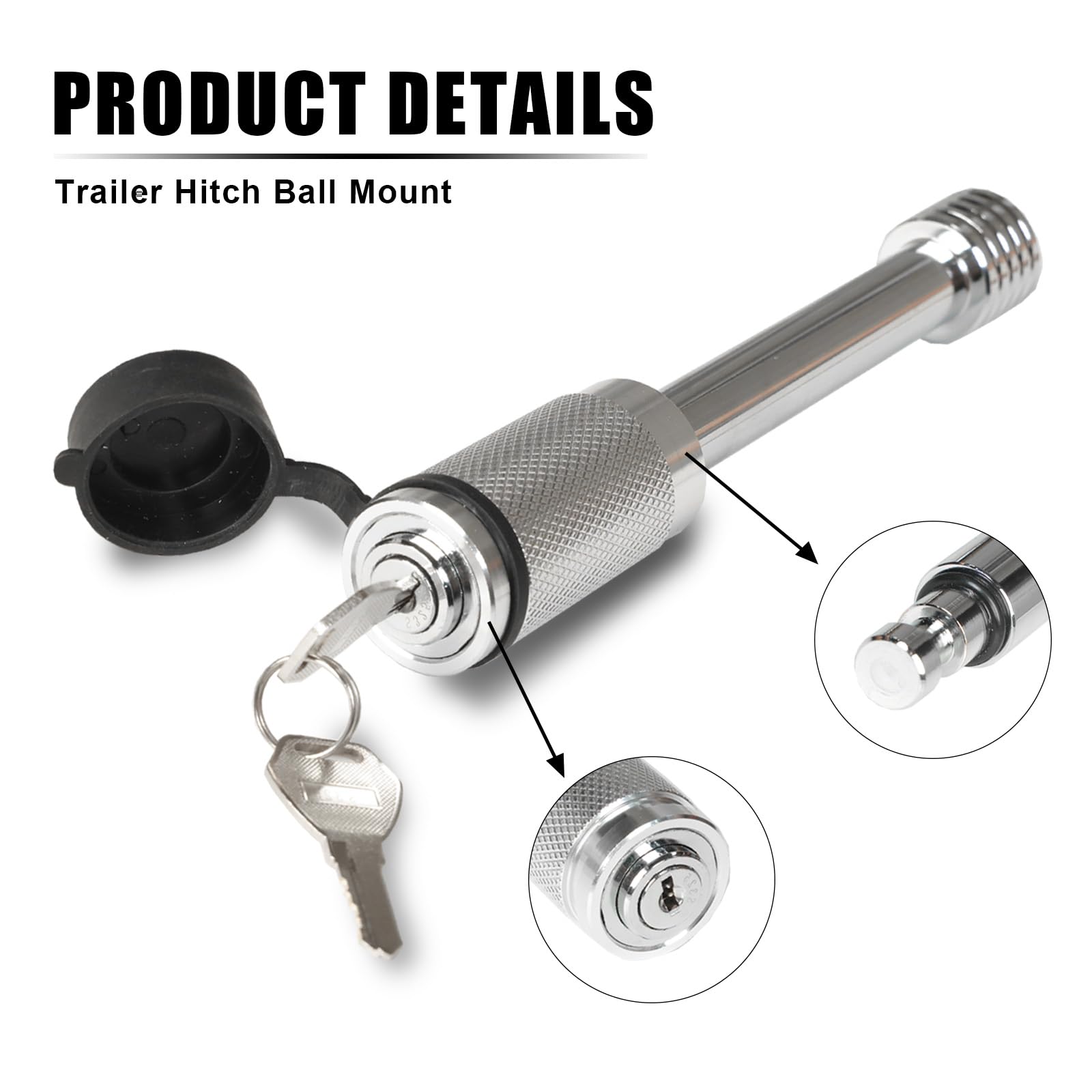 Torin Atrfh0086B Adjustable Trailer Towing Hitch And Ball Mount: Fit 2 Inch & 2.3 Inch Ball Receivers, 6 Inch Drop And Rise For