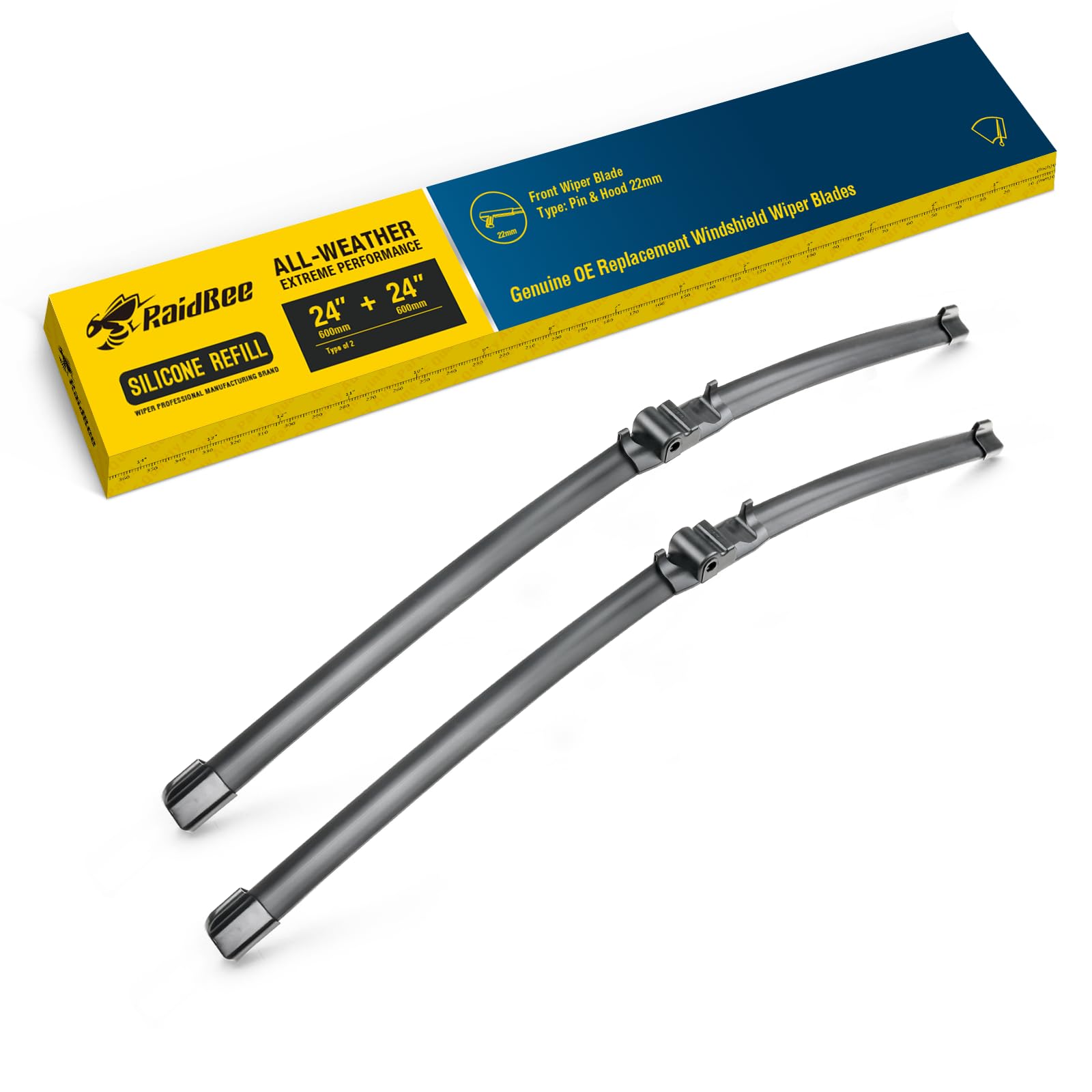 Silicone Wiper Blades,24'' & 24'' Windshield Wiper Replacement For Mercedes-Benz W207 W212 E350 E400 E550 E63 Amg W204 Class C25