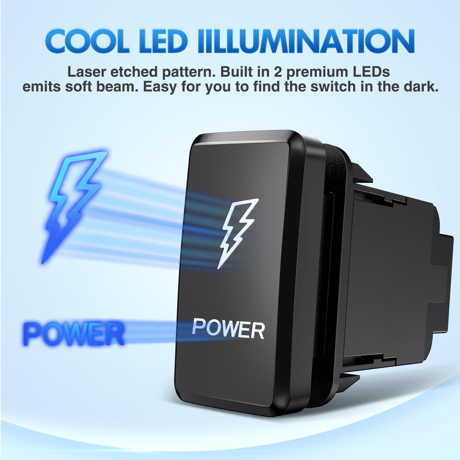 Nilight Power Push Button Switch 12V On Off Switches With Connector Wire Kit 1.54'' X 0.83'' Replacement For Toyota Tacoma Tundr