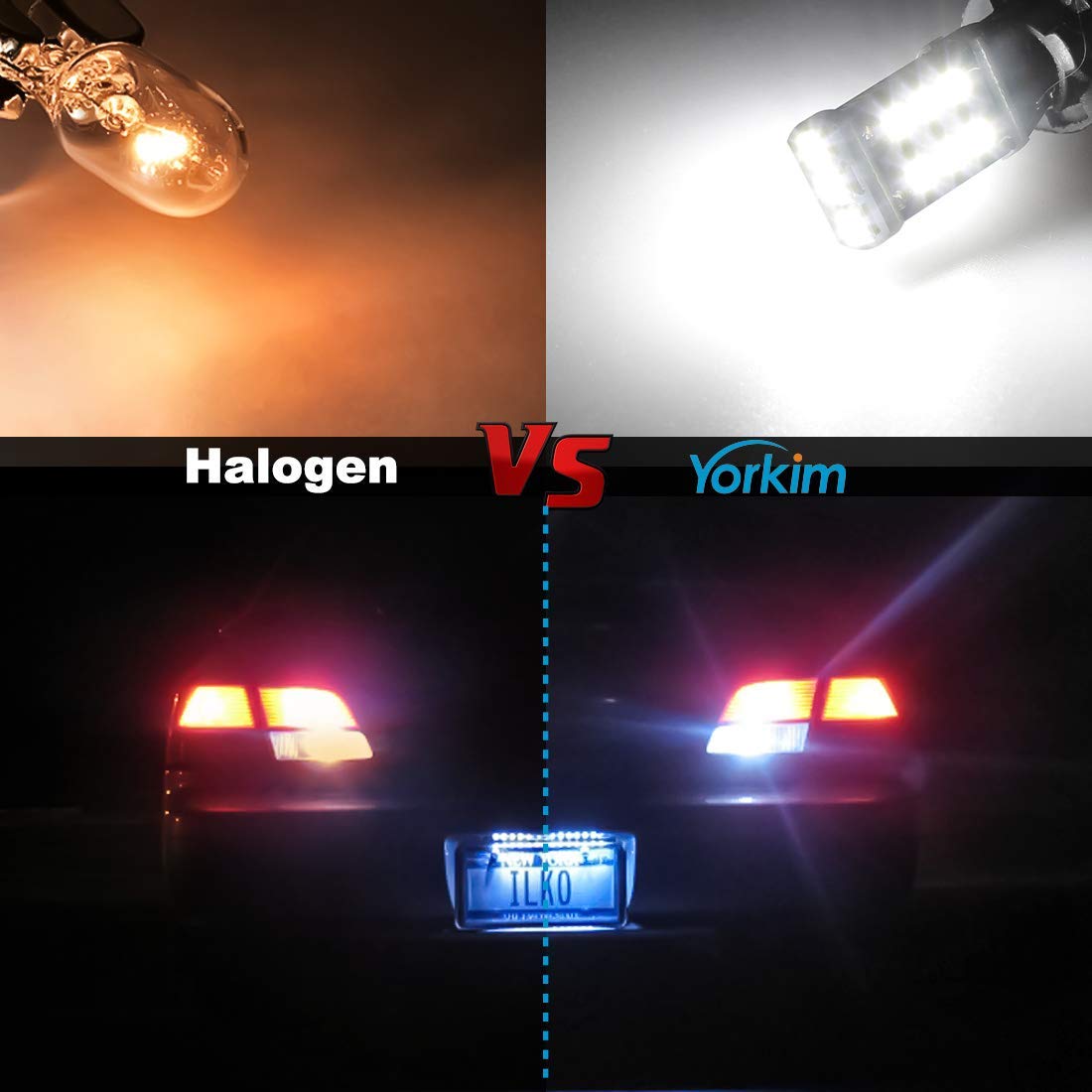 Yorkim 912 921 Led Bulb, Backup Light Bulbs High Power 2835 15-Smd Chipsets Extremely Bright Error Free T15 906 W16W For Back Up