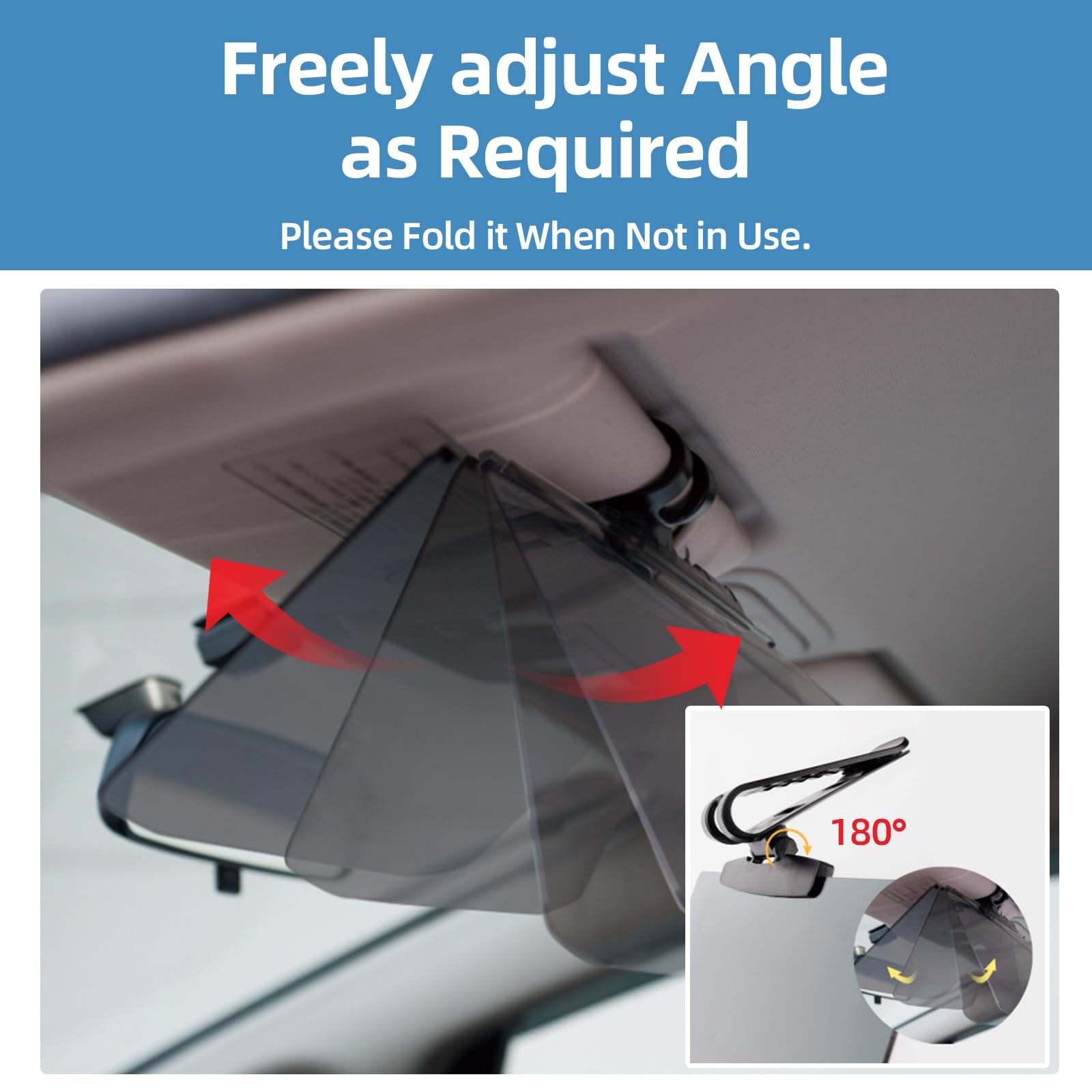 Car Visor Extender Sun Blocker Polarized Sun Visor Extender Anti-Glare Car Visor Extension for Night Driving, Universal Angle Ad