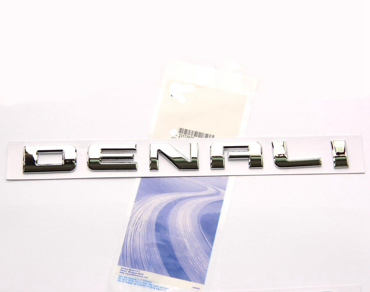 Yoaoo 1X Original Chrome Denali Nameplate Emblem Hd Badge For Gm 07-16 Yukon Sierra Terrain