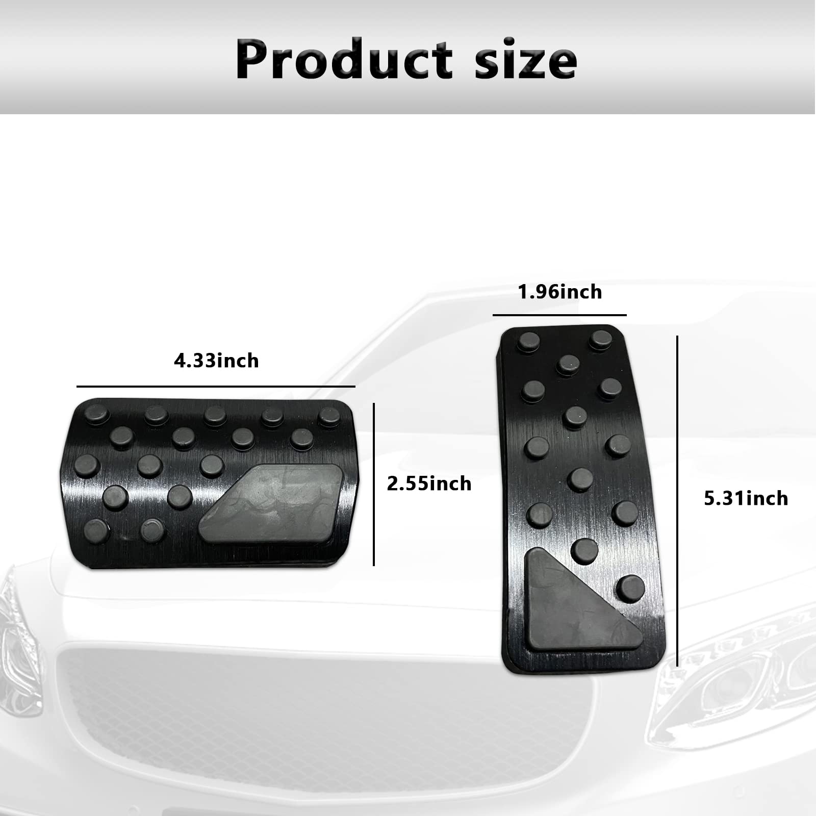 Miytsya 2 PCS Aluminum Alloy Anti-Slip Gas Pedal Brake Pedal Cover Interior Accessories Kit for 2011-2023 Jeep Grand Cherokee Do