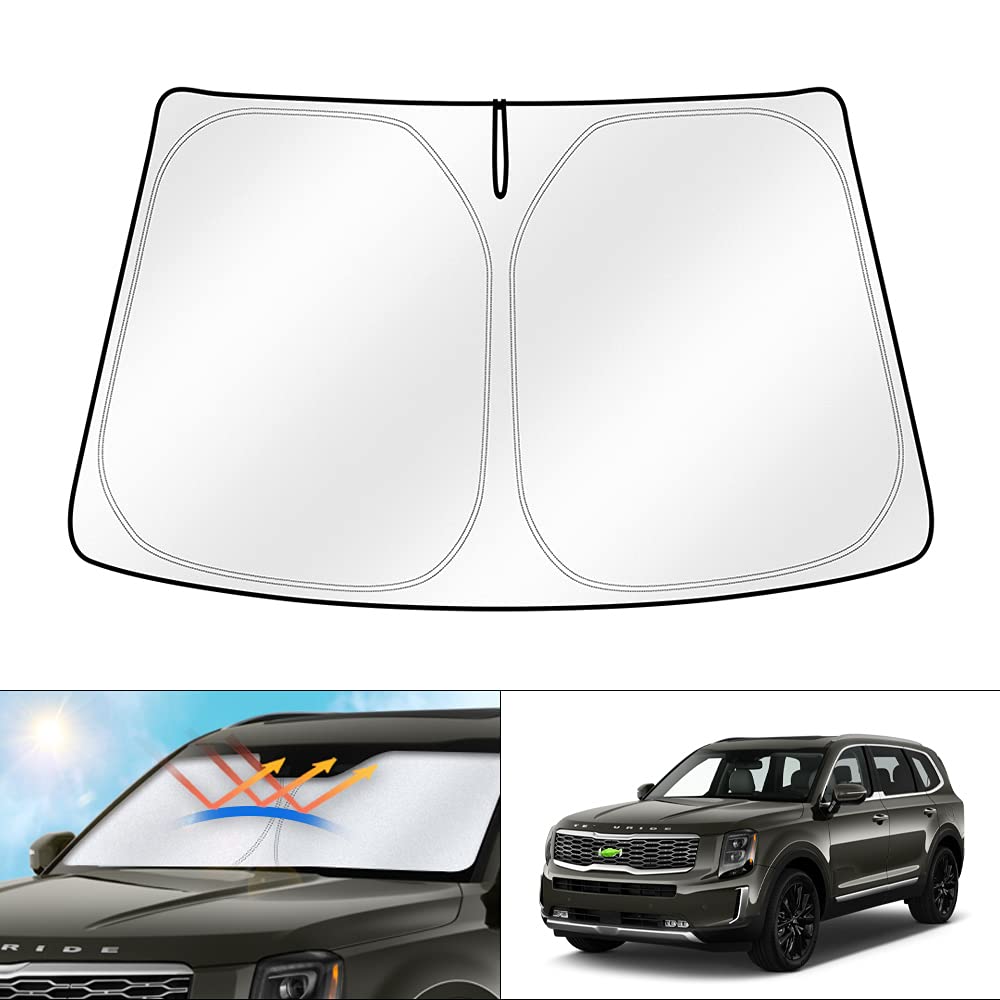 Cartist Windshield Sun Shade Compatible With Kia Telluride 2020 2021 2022 2023 2024 2025 Foldable Car Front Window Sunshade Acce