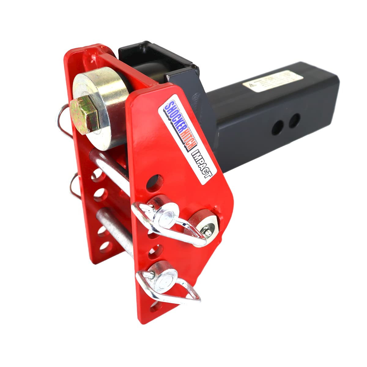 Shocker Impact Cushion Hitch Combo Ball Mount 4' Rise To 4' Drop, Fits 2-1/2' Hitch Silver Combo 2' & 2-5/16' Balls