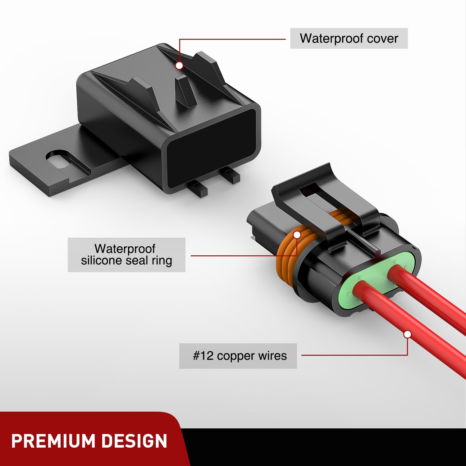 Nilight 6Pcs Inline Fuse Holder 12Awg Waterproof Atc/Ato Blade Holder 20A 30A 40A Regular Heavy Duty In Line W/Cover Fits 1A To