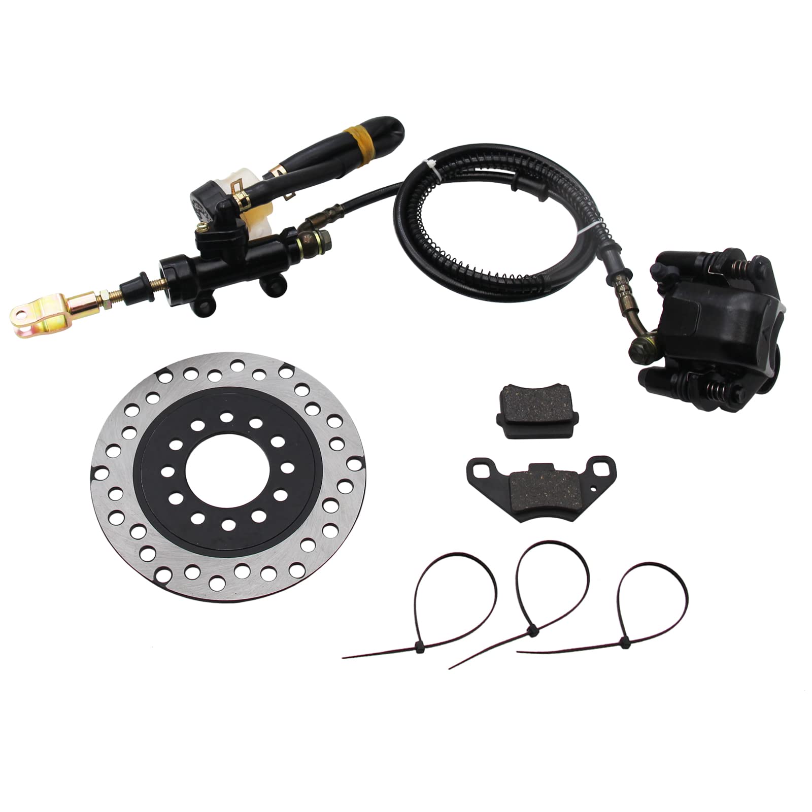 Hydraulic Rear Disc Brake Caliper System Pads Disk Rotor For 150cc 200cc 250cc Dirt Bike Quad ATV Gokart Go Kart Dune Buggy (BLA