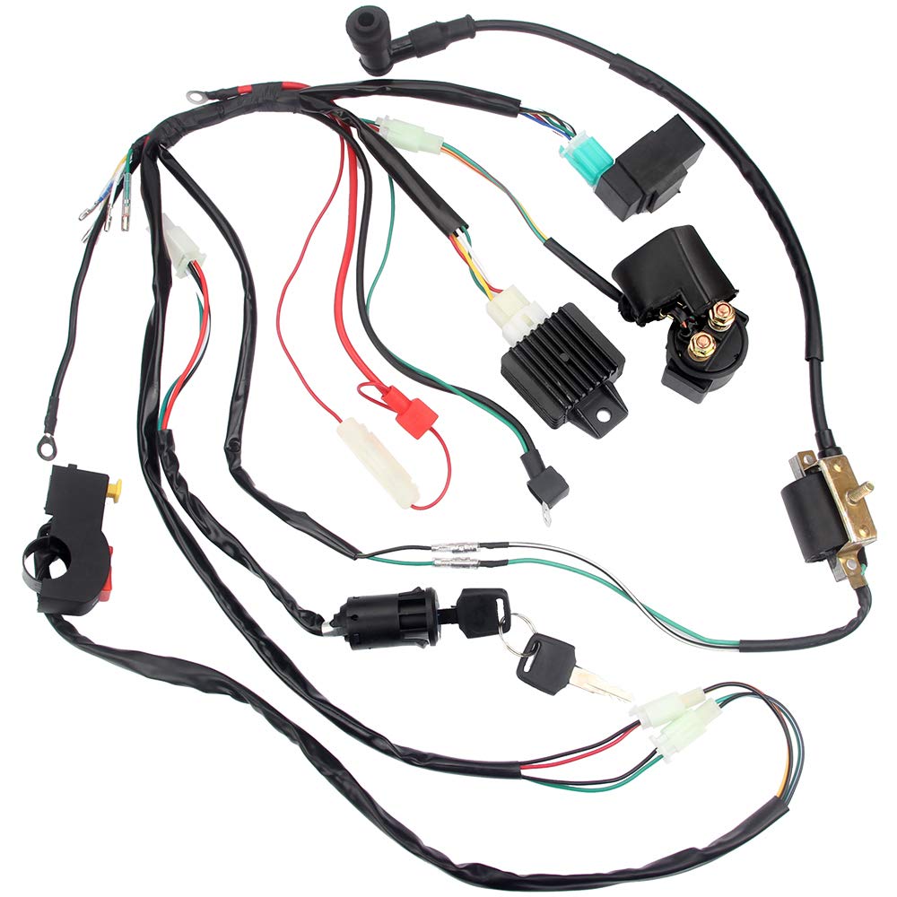 Dkiigame Electric Start Engine Wiring Harness Coil Cdi Solenoid Relay For50Cc 70Cc 110Cc 125Cc 4 Stroke Atv Pit Quad Dirt Bike G