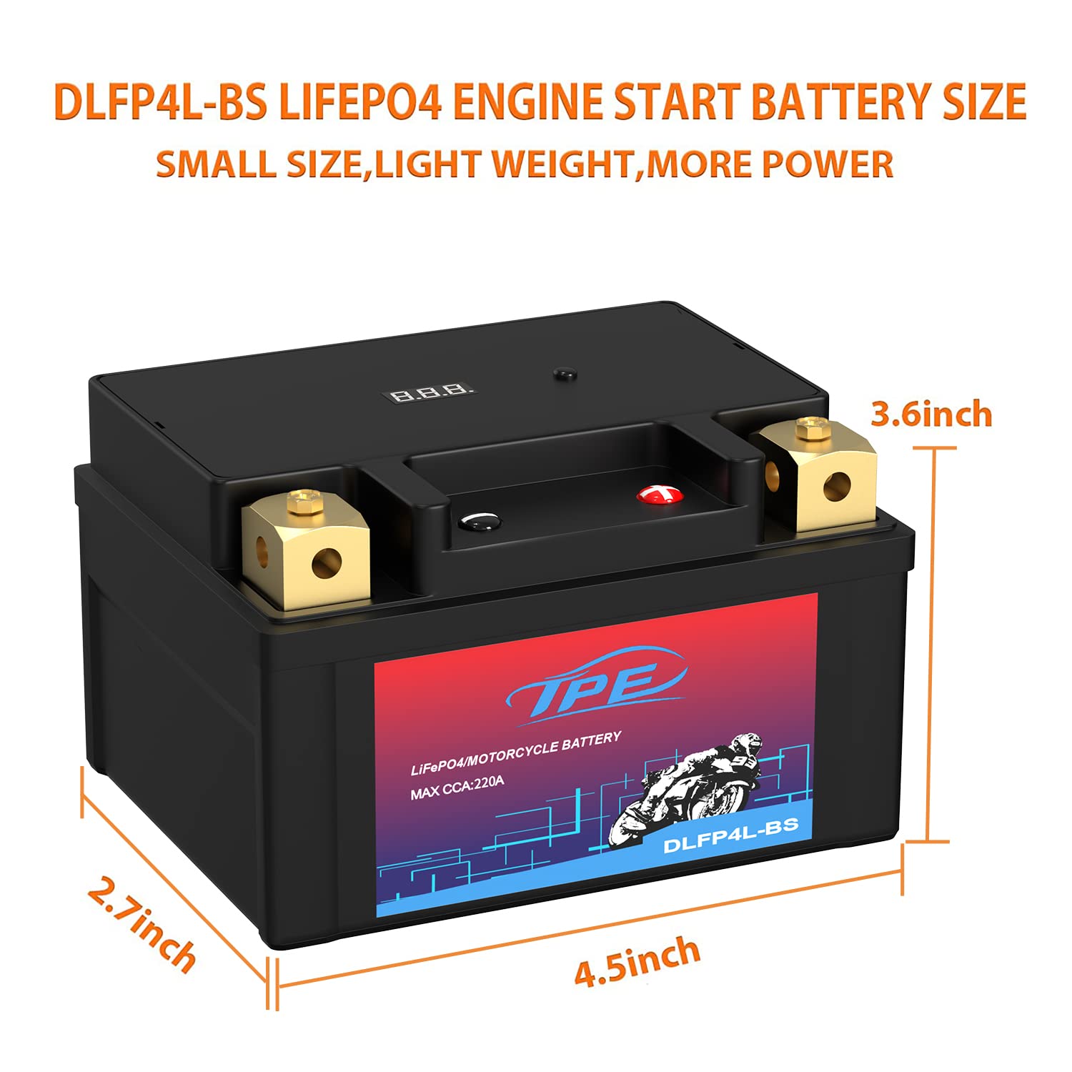 Tpe Lithium Motorcycle Dlf4L-Bs 12V 2.5Ah Atv, Utv, Jet Ski, 4 Wheeler, Quad, Scooter, Motocross