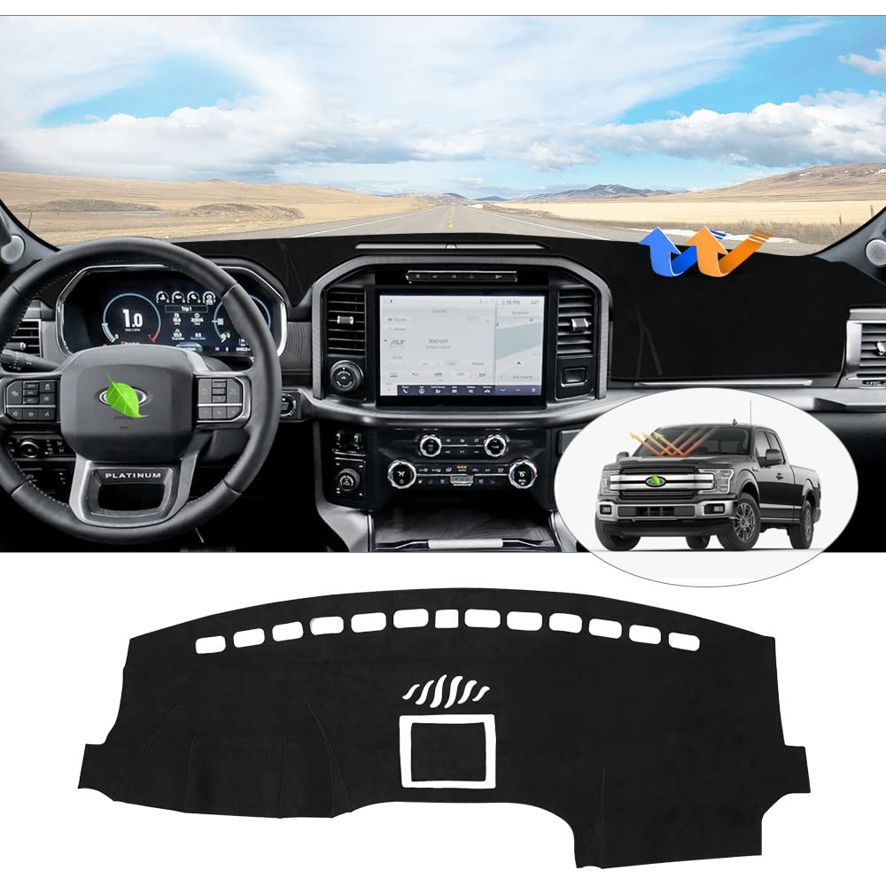 Dash Cover Fits for Ford F-150 2015-2018 2019 2020 F150 Accessories Dashboard Cover for F-150 Left Hand Driving Non-Slip Dash Ma