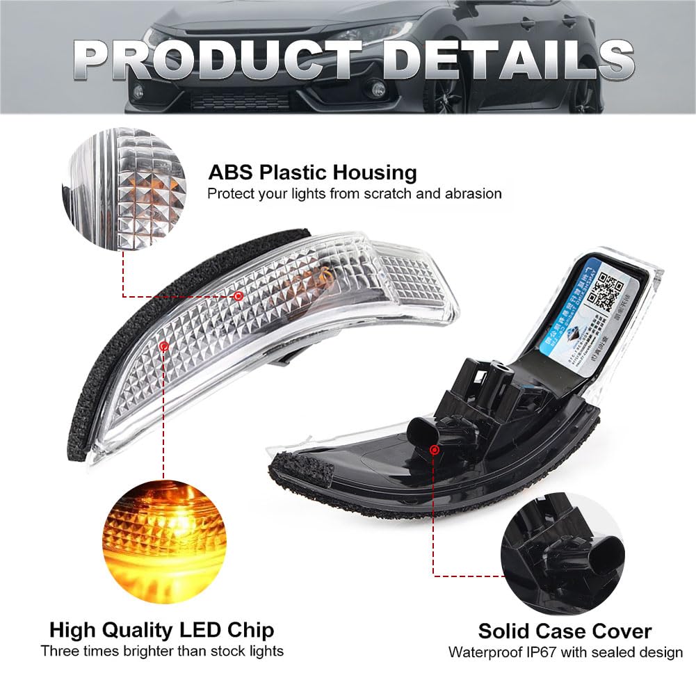 Gzyf 1 Pair Rearview Side Mirror Marker Light Turn Signal Indicator Light Replacement Fits For Toyota Avalon Corolla Prius Venza,Replace 81740-52050 81730-52100