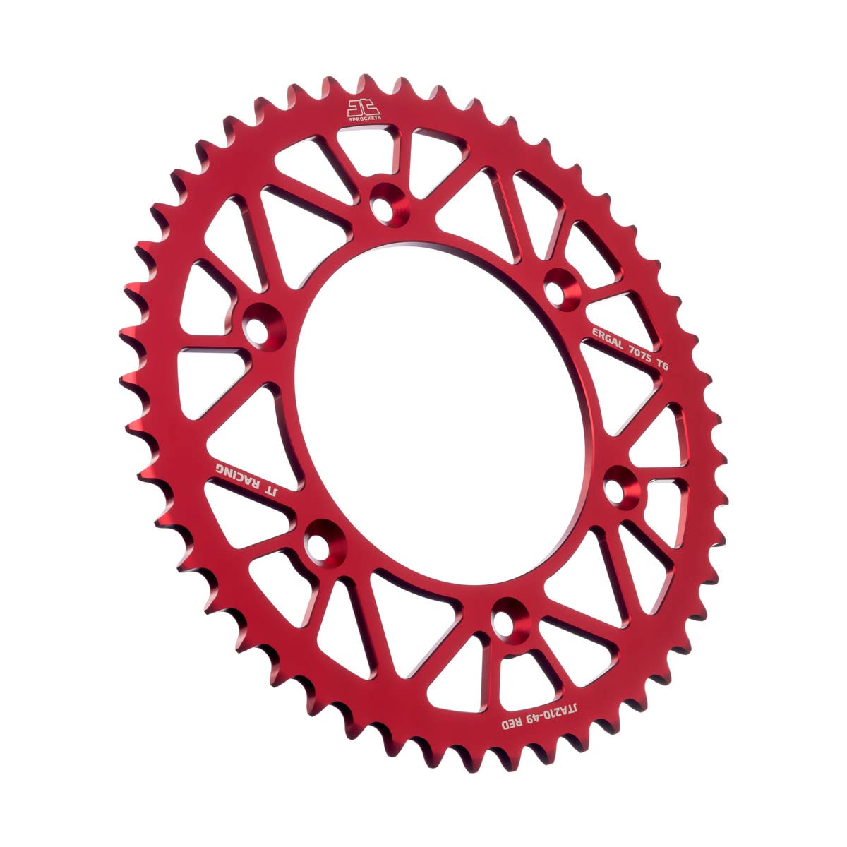 JT Sprockets JTA210.49RED Red Racelite Anodized Aluminum 7075 T6 Rear Sprocket, Single