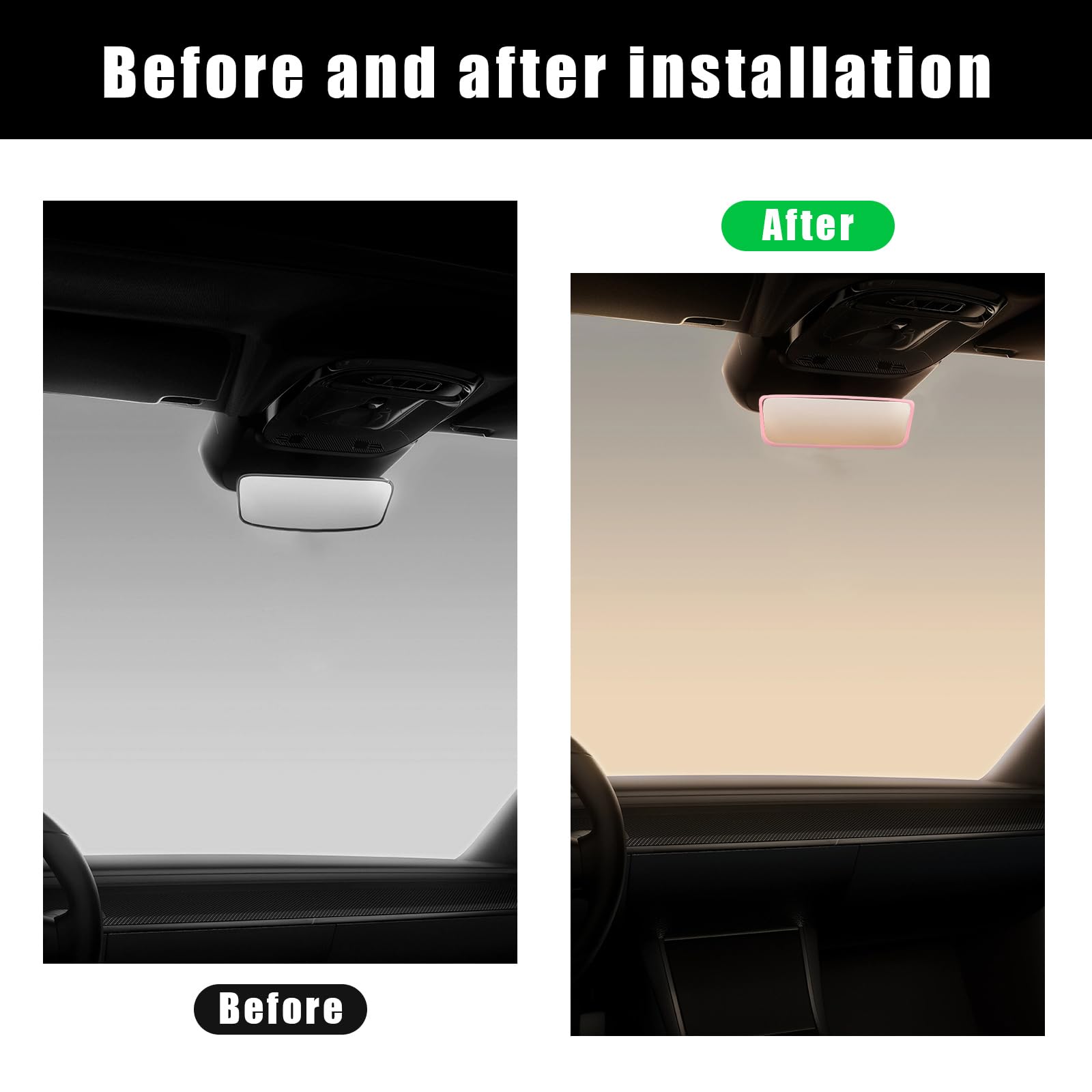 Suvnie Car Rear View Mirror Protector Frame, Silicone Auto Rearview Mirror Edge Protective Cover Compatible with Model 3 Y, Car