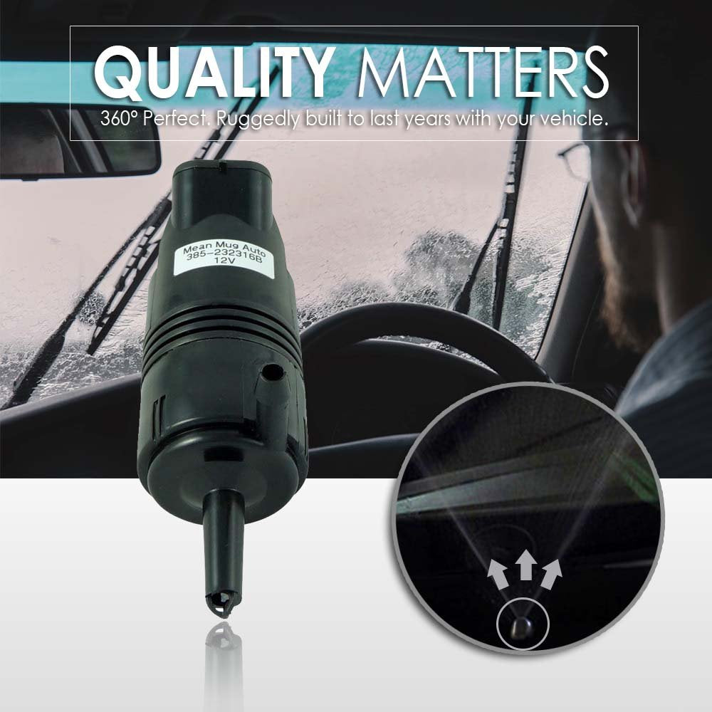 Mean Mug Auto 385-232316B Windshield Washer Pump (Rear) W/Grommet - Compatible With Chevrolet (Chevy), Buick, Gmc, Cadillac, Pon