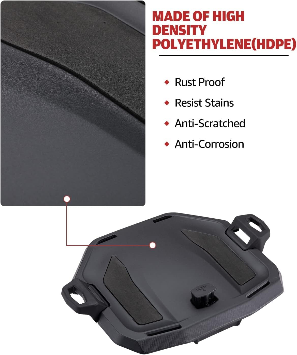 A & UTV PRO Rear Rack for Can-Am Ryker 600/900 Rally, HDPE, Black, Model AUPLRCANR2U