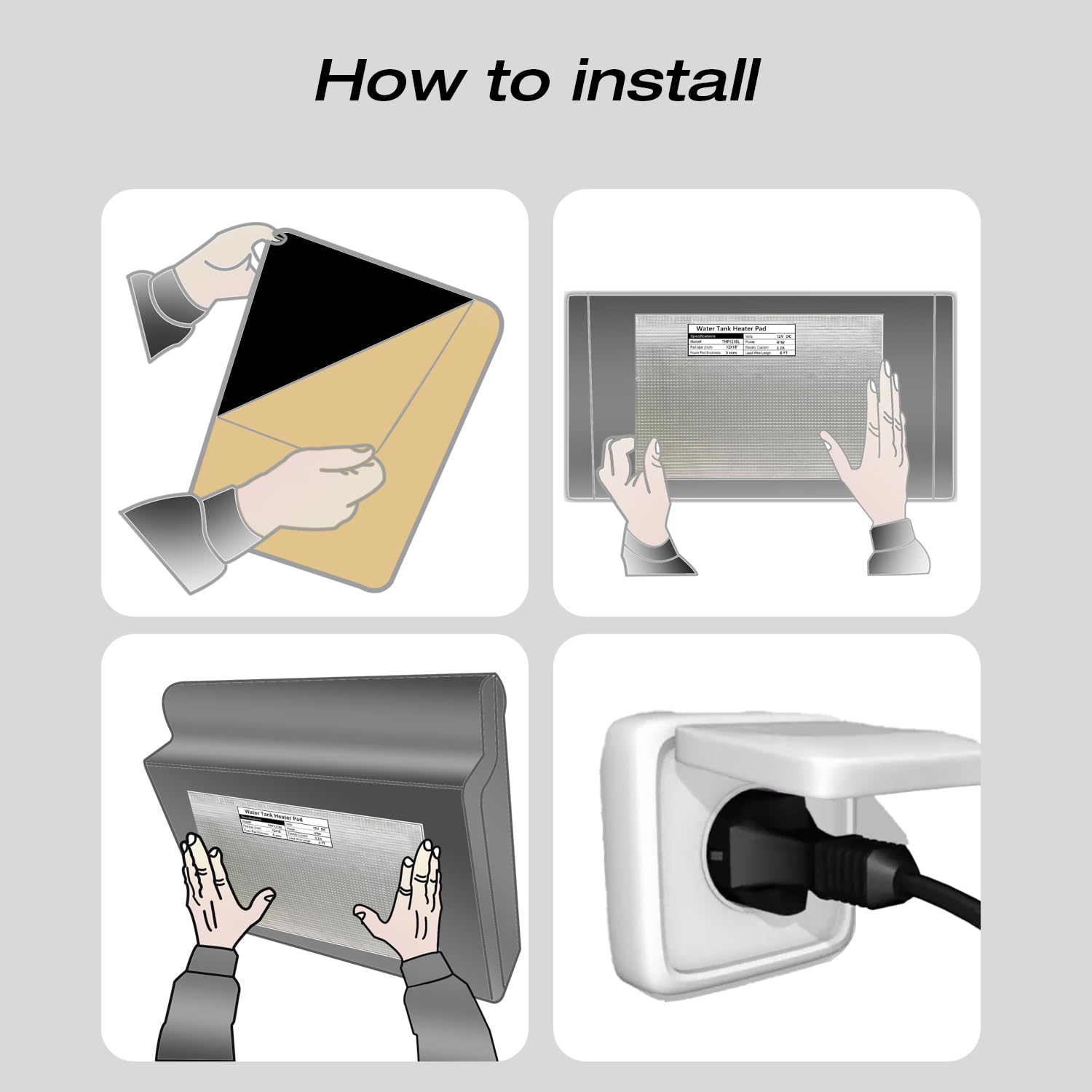 H&G Lifestyles Rv Holding Tank Heater Pad Use With Up To 50 Gallons Fresh Water 120V 7-1/4''X25'' Holding Tank Heating Pad With