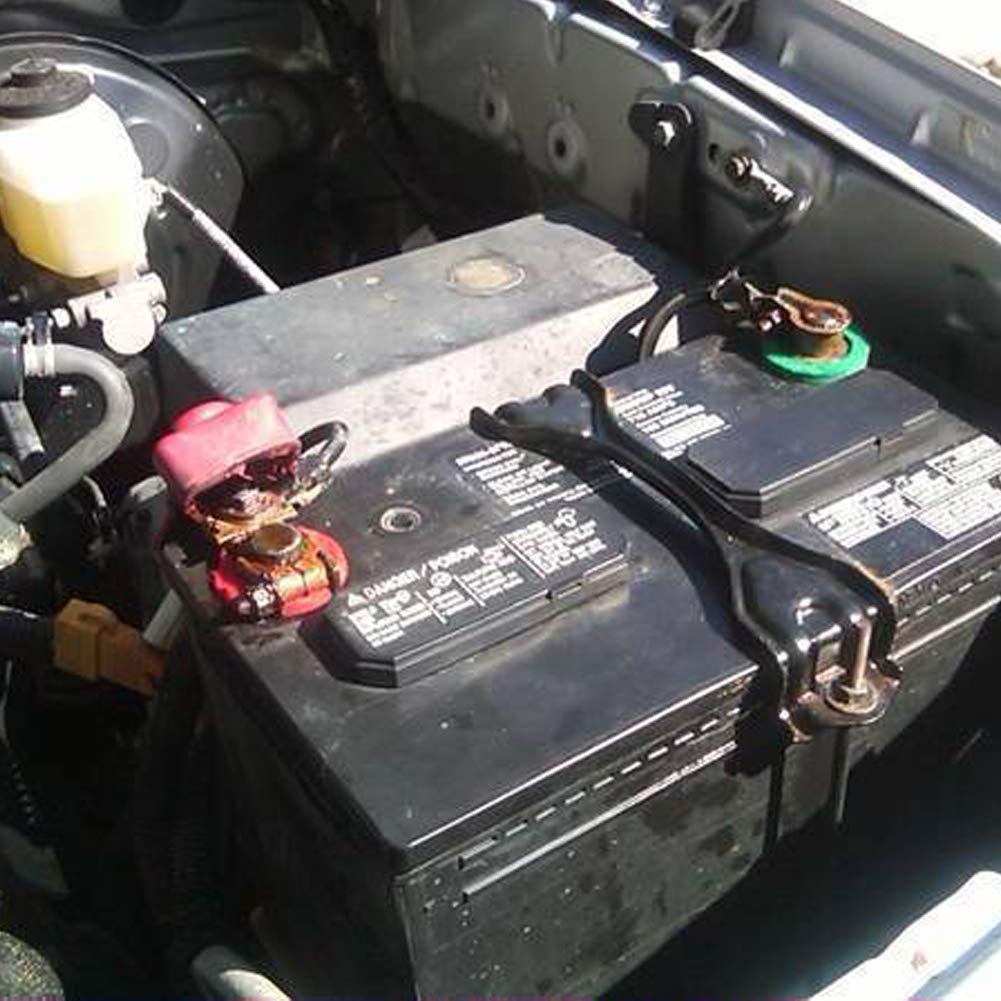 Ampper 24 Pieces Battery Terminal Anti Corrosion Washers, Battery Terminal Post Fiber Washers Protector (12 Red & 12 Black)