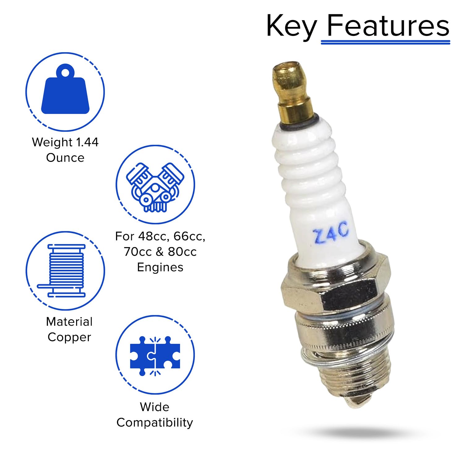 Alveytech Z4C Spark Plug For 80Cc 2-Stroke Bicycle Engine Kits