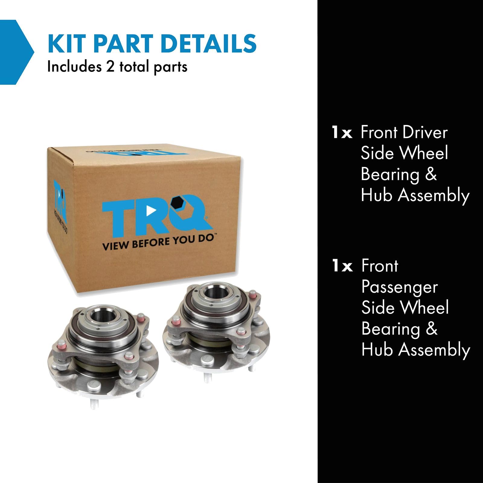Trq Front Wheel Hub Bearings Assembly Set Compatible With 2003-2021 Toyota 4Runner 2007-2014 Fj Cruiser 2005-2019 Tacoma