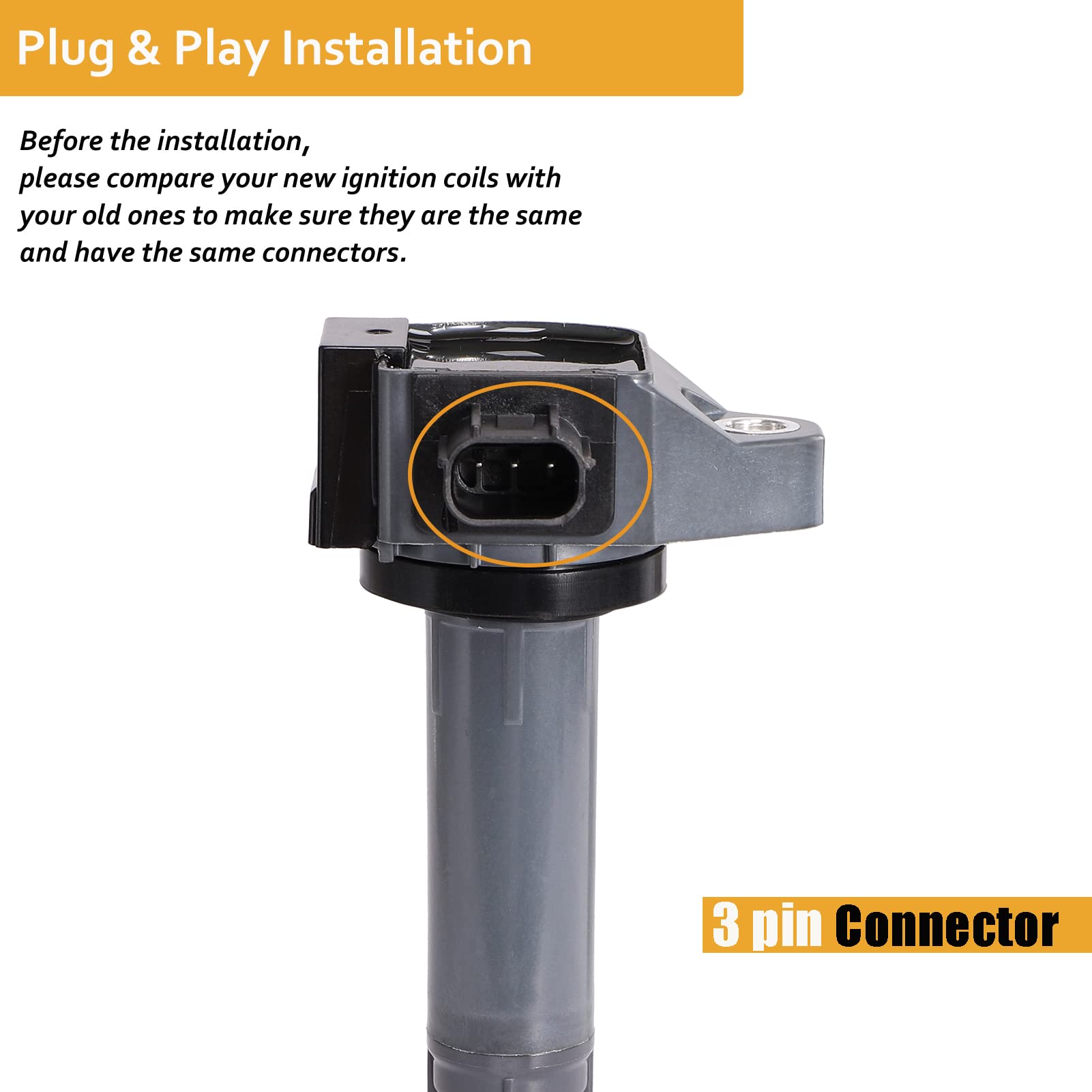 Ignition Coil Pack Compatible With V6 3.5 3.5L 2014 2015 2016 2017 2018 2019 2020 Acura Mdx Rlx Tlx, Honda Accord Pilot Ridgeline Crosstour Odyssey Passport, Uf713 6732316, Set Of 6