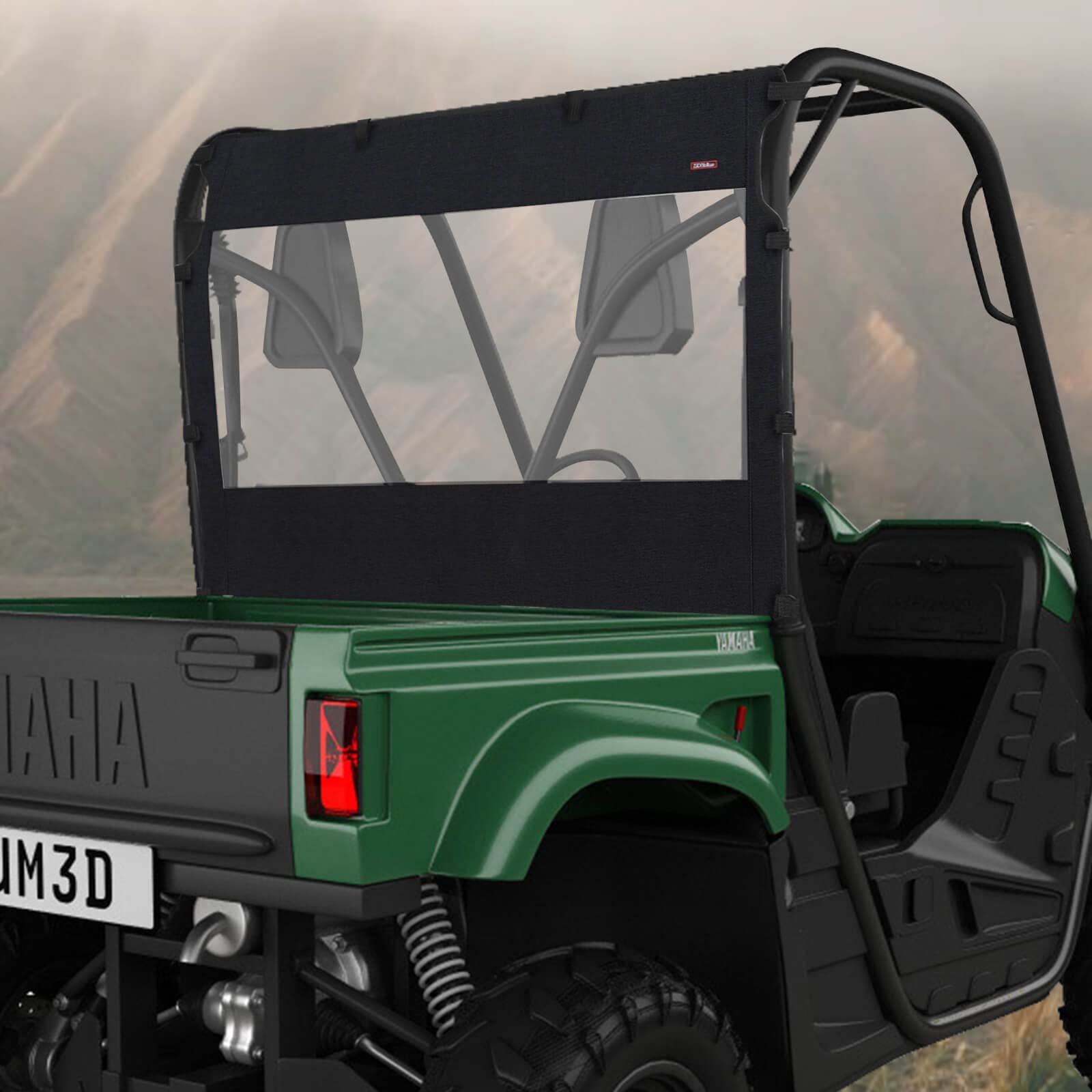 ZIDIYORUO Soft Rear Windshield for Yamaha Rhino & Massimo UTVs - PVC Windscreen with Excellent Visibility, Waterproof & Tough Ag
