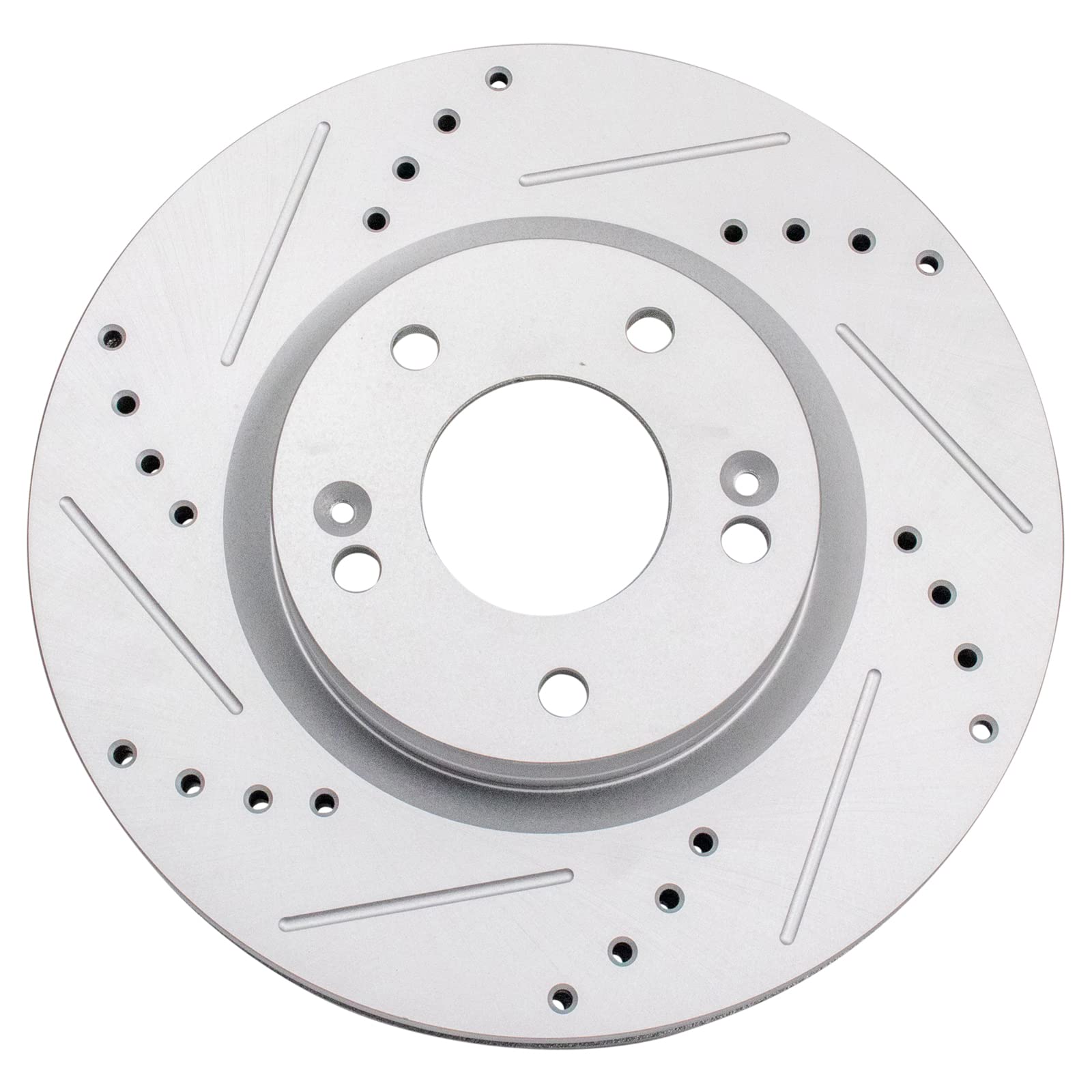 Trq Front Performance Brake Rotors Set Premium G-Coated Cross Drilled & Slotted Compatible With 20067-2016 Hyundai Santa Fe