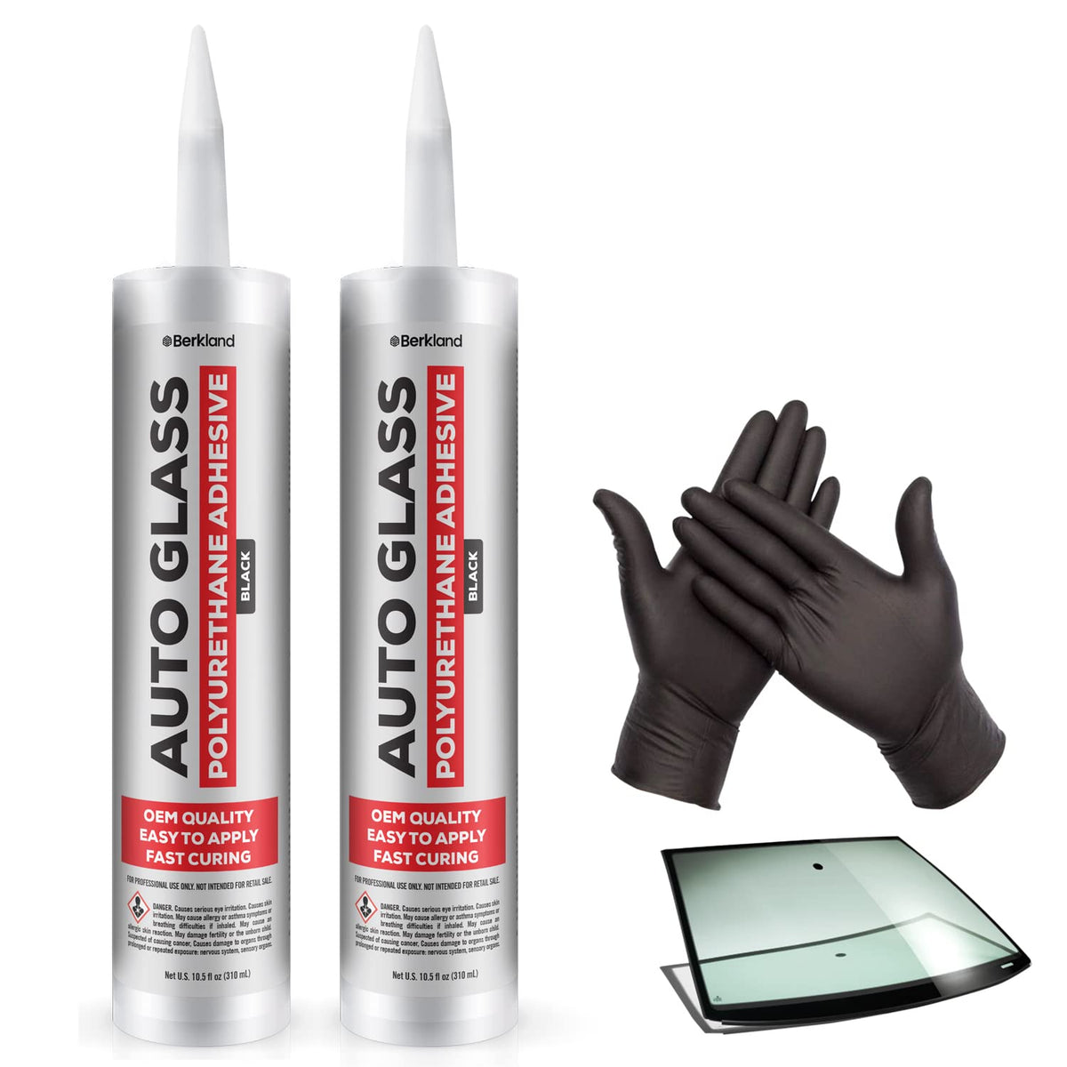 [2 Pack] Polyurethane Windshield Adhesive With Fast Curing Formula - High Bond Strength Window Sealant Compound - Easy Automotiv
