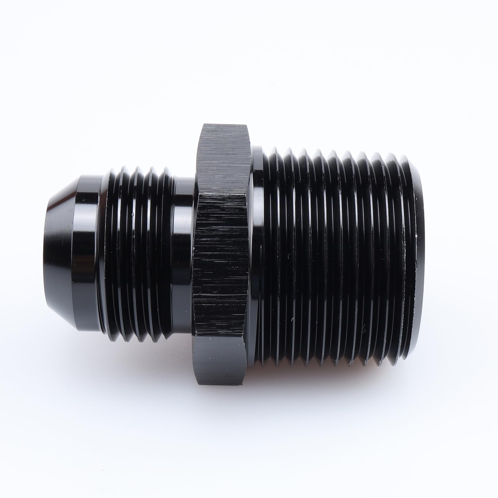 Ac Performance Male 1'' Npt To -12 An Flare Adapter Straight Aluminum Black