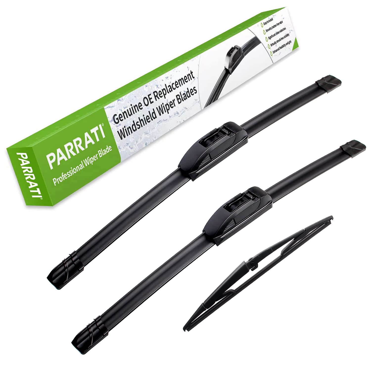 Parrati High Performance Premium All-Season Automotive Windshield Wipers With Rear Wiper Blades Replacement For 2005-2010 Jeep G