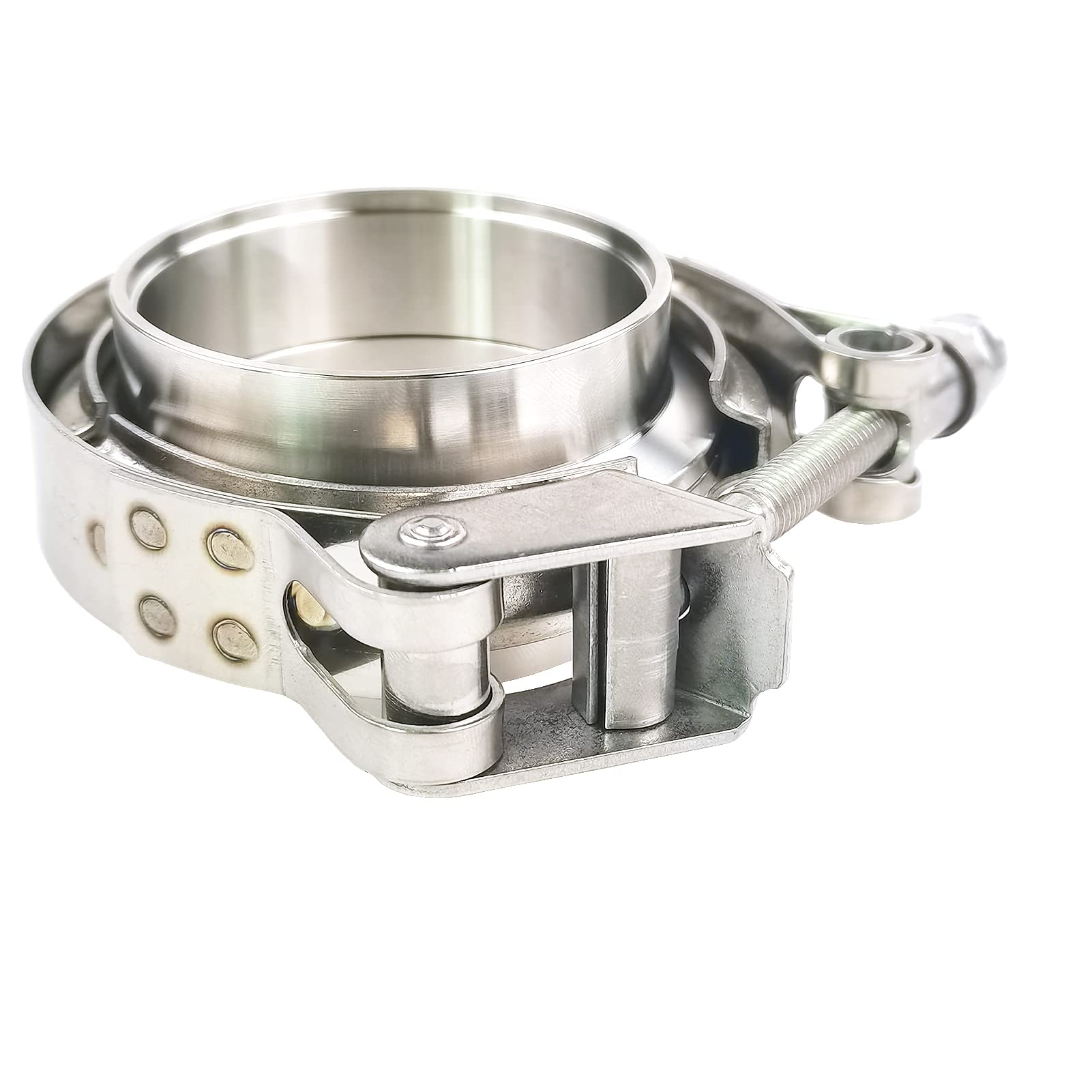 Gaeaauto 2 X 2.5' Quick Release V-Band Clamp With Male Female Flanges 304 Stainless Steel For Turbo Downpipes (2.5 Inch, 2 Pack)