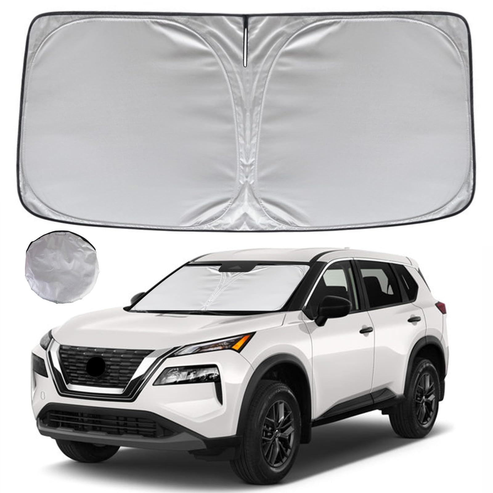 Kayzt Windshield Sun Shade For 2017-2024 Nissan Rogue Sport (Not For Rogue) Foldable Sunshade Front Window Custom Fit Car Access