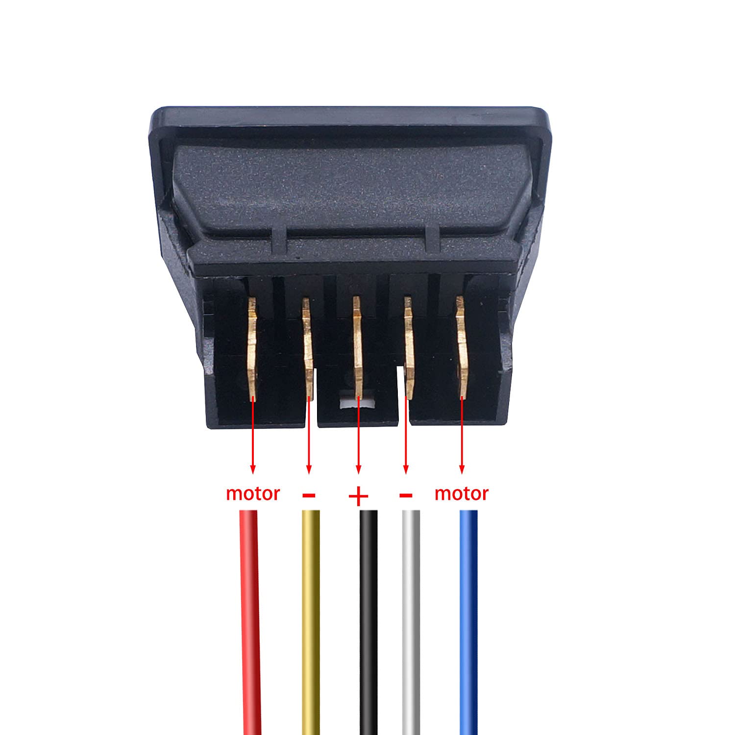 Weideer 2Pcs 5 Pin Car Window Switch 12V 20A Control Power Window Lift Rv Slide Out Momentary Rocker Switch With Wiring Harness K-011-Jt-X