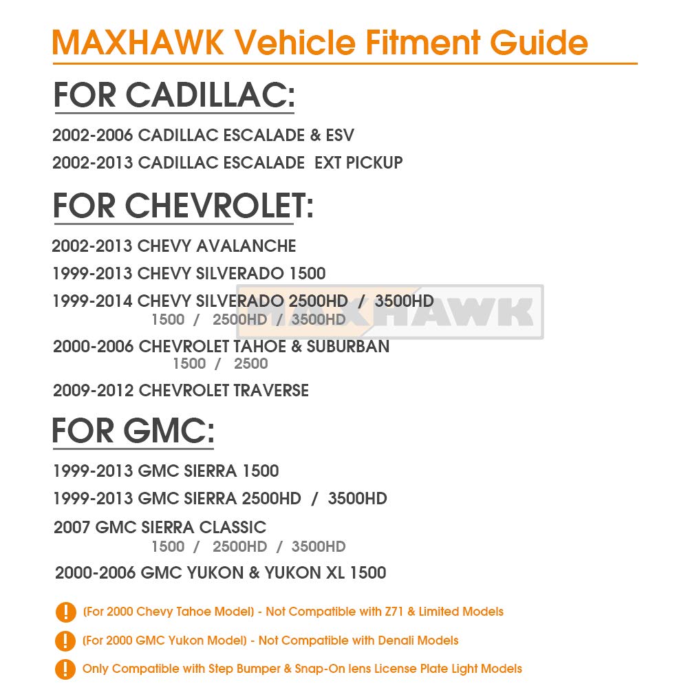 Maxhawk Red Oled Neon Tube Led License Plate Light Lamp Assembly Replacement For Chevy Silverado Tahoe Suburban Gmc Sierra 1500 2500 3500 Yukon Xl Cadillac Escalade