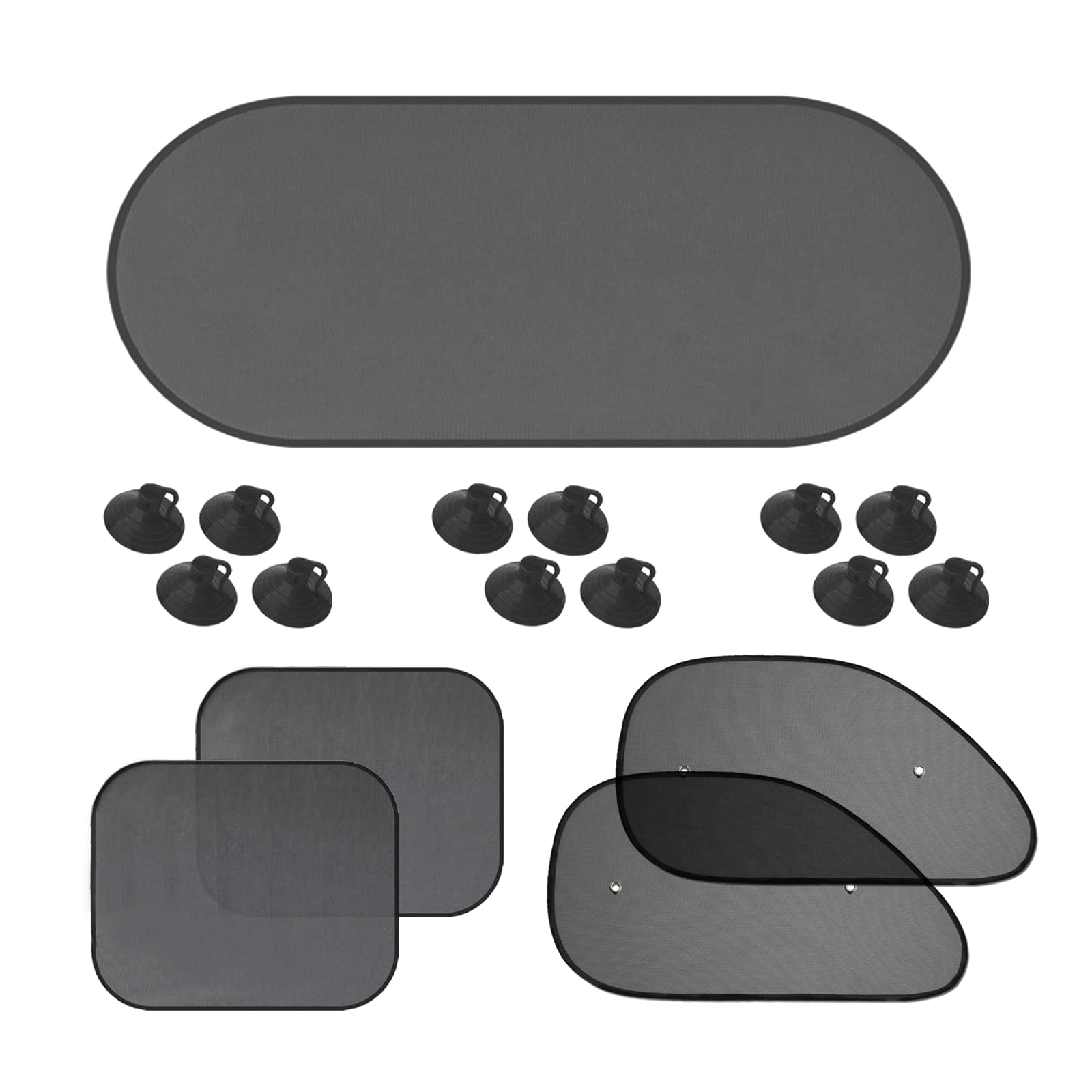 5Pack Set Car Window Shade, Auto Sun Shades for Side and Rear Window, Protection from Sun UV Rays & Heat, Sun Shade with Suction