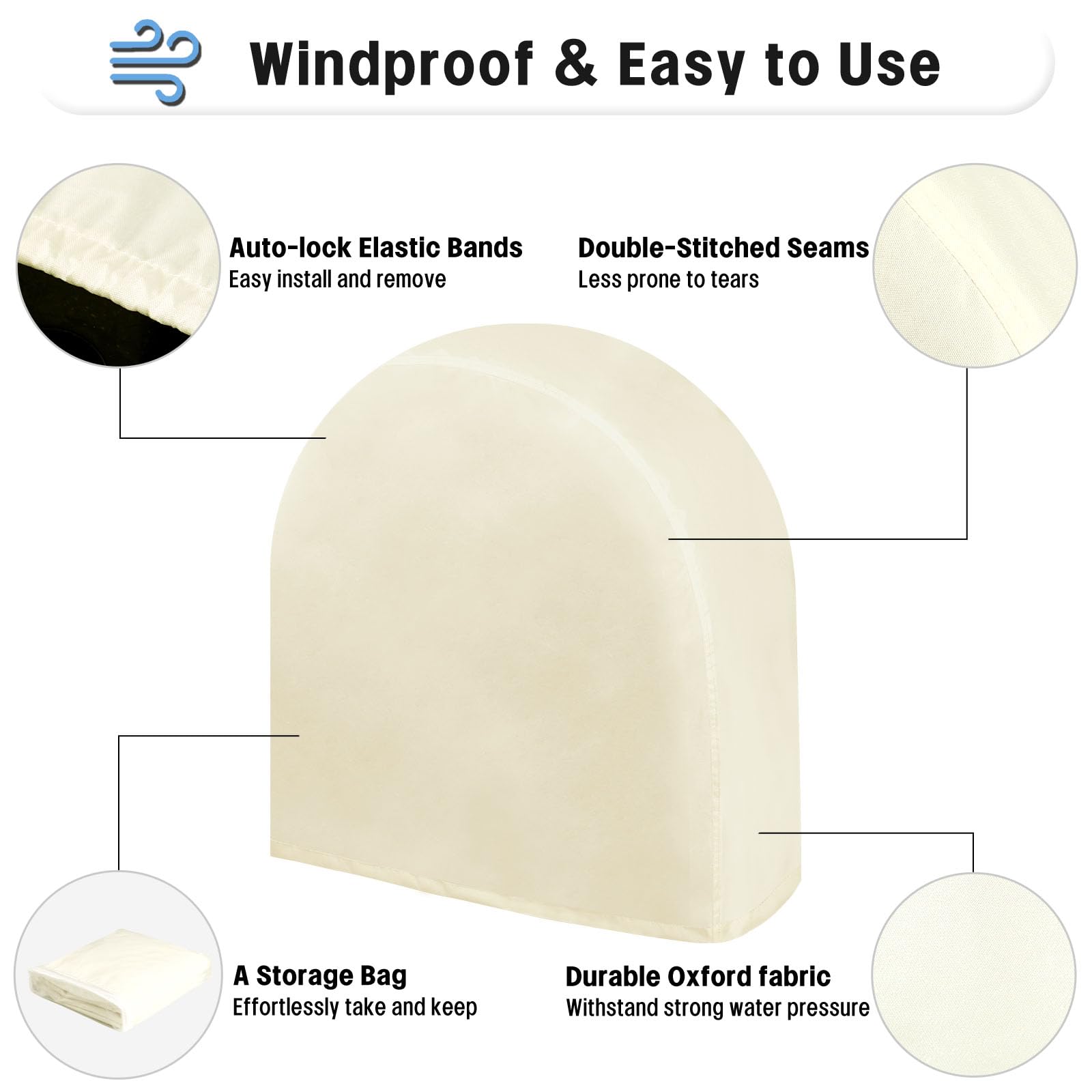 Outdoorlines Outdoor Waterproof Tire Covers Set Of 4 - Uv-Proof Trailer Wheel Cover Windproof Tires Protector Covering For Rv Je