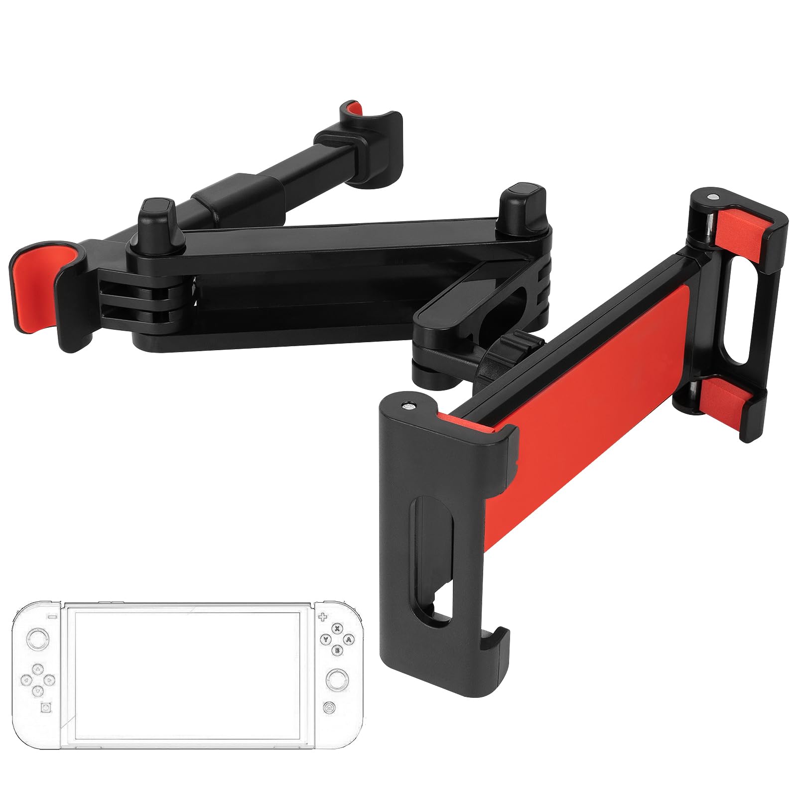 GEEKRIA Car Headrest Mount Compatible with Nintendo Switch, OLED, Lite and Other Mini Tablets, Game Accessories Adjustable Unive